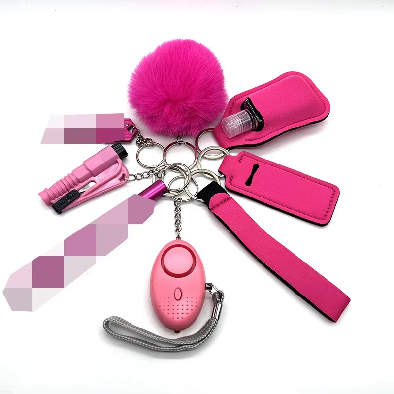 9-Piece Women's Self Defense Keychain Set with Alarm, Window Breaker, Flashlight for Safety 3