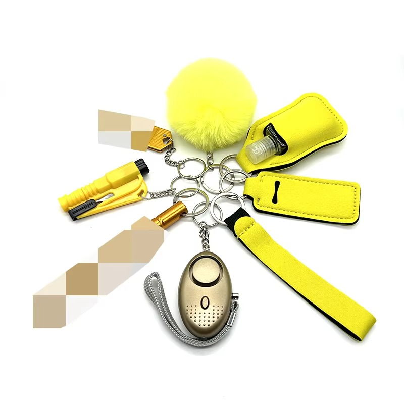 9-Piece Women's Self Defense Keychain Set with Alarm, Window Breaker, Flashlight for Safety 6