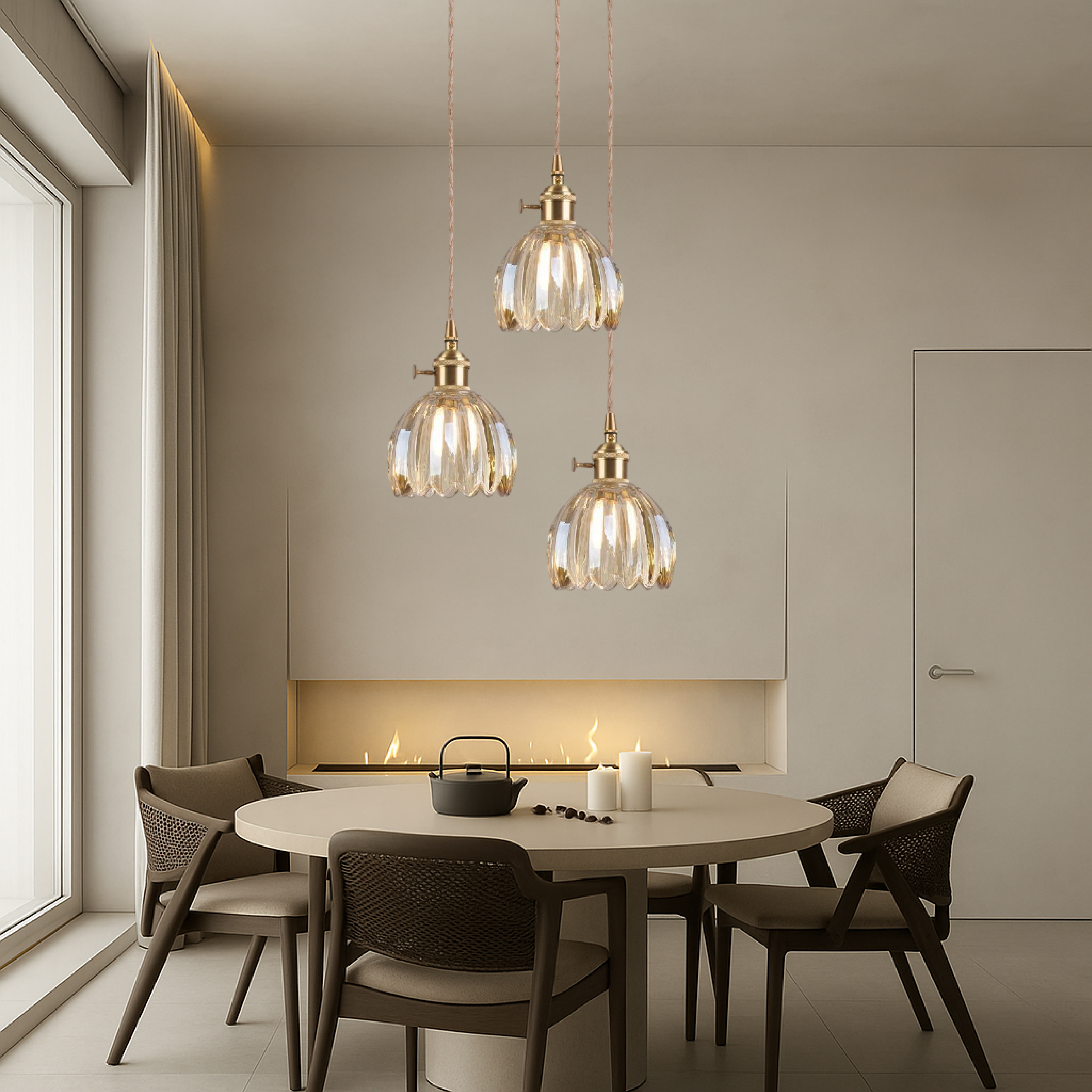 Aeruna | Vintage Style Japanese Glass Pendant Lamp 3