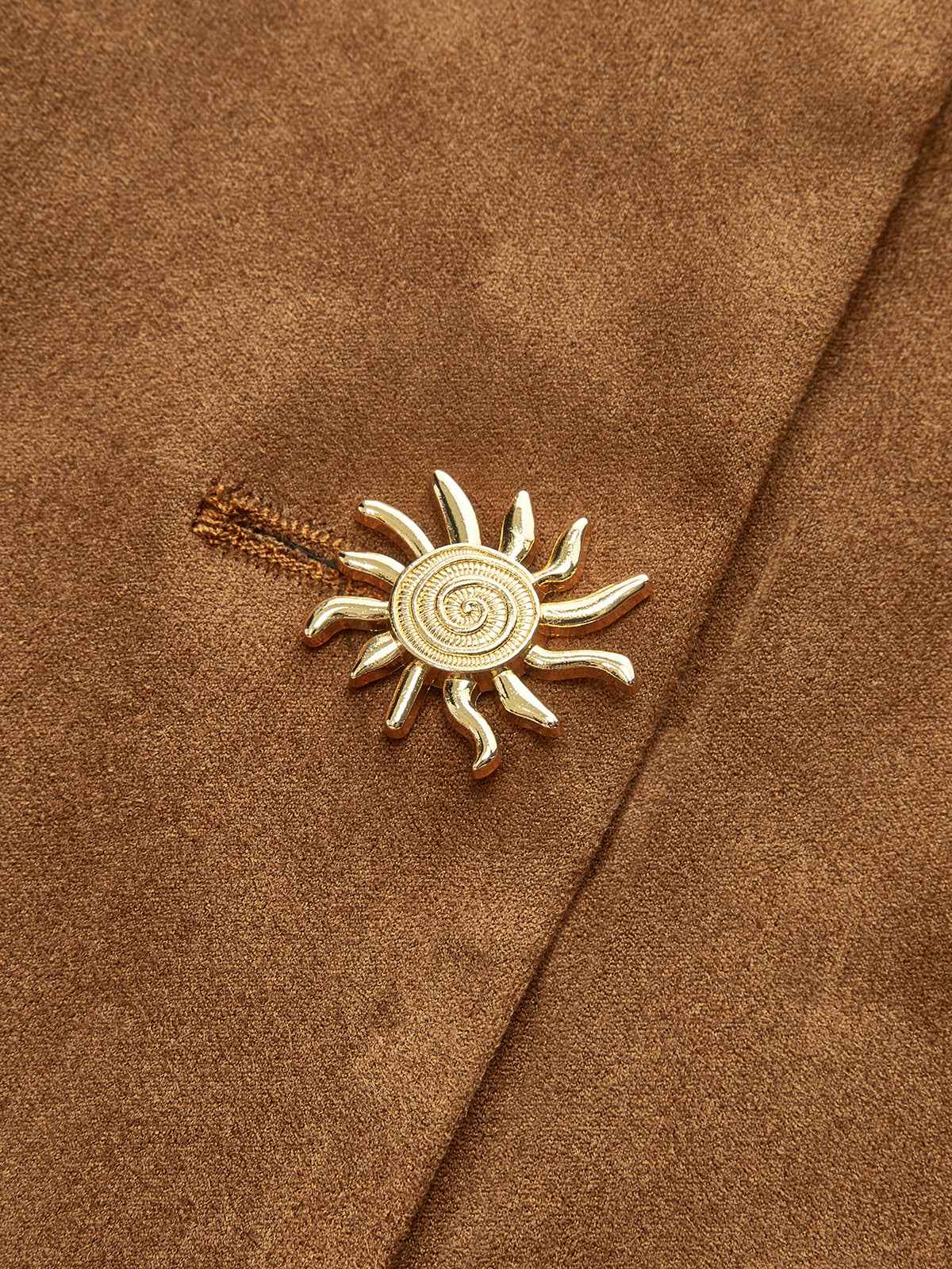 Amyra | Women's Fitted Suede Button-Front Short Blazer Jacket