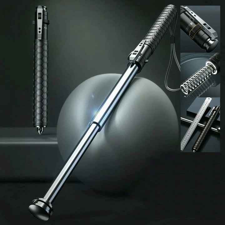 Automatic Self-Defense Hiking Stick with Ergonomic Handle – Compact Trekking Pole for Safety and Stability