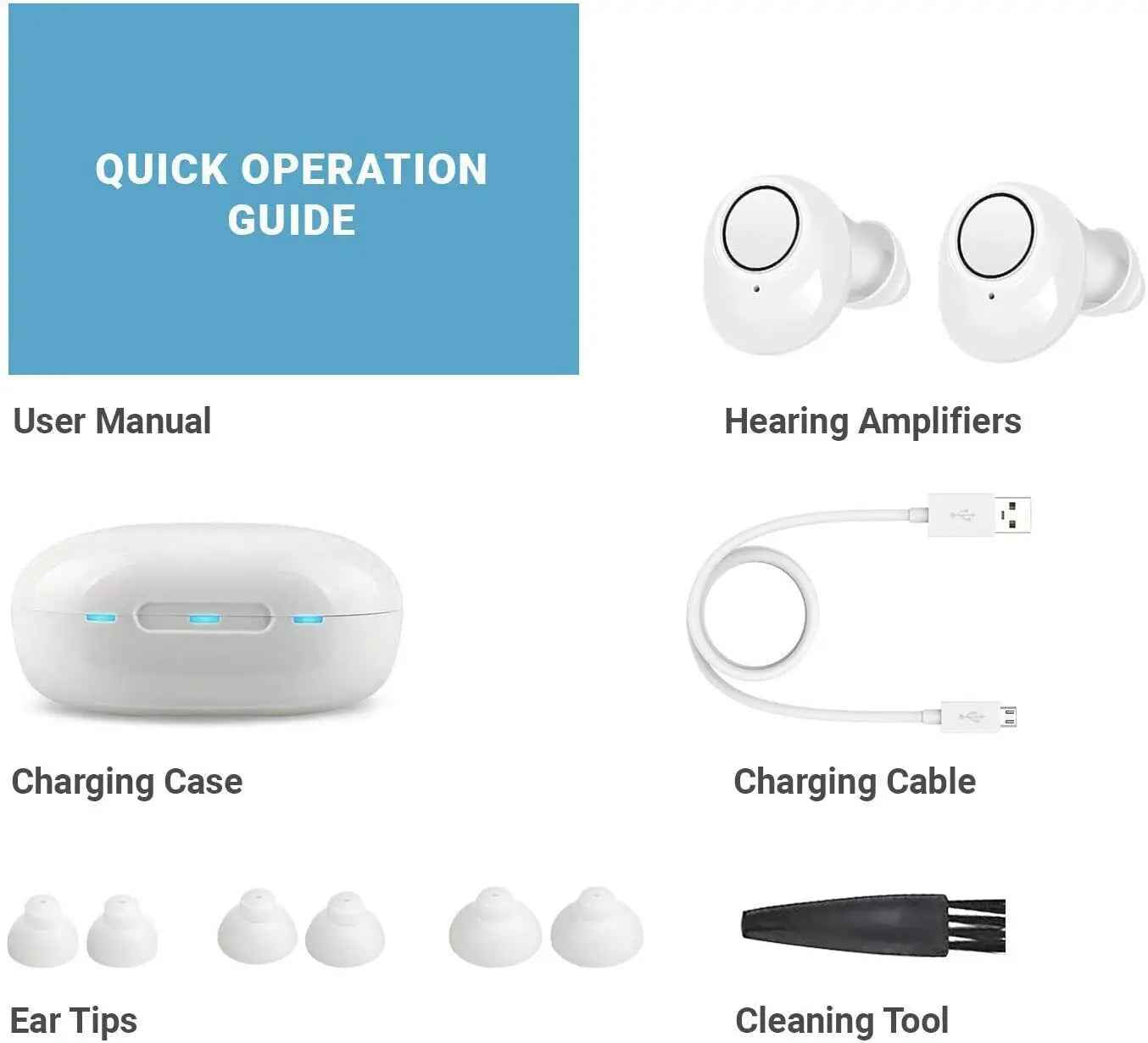 Bluetooth Hearing Aids with App Control – Rechargeable, Compact Design for Enhanced Sound Clarity and Multiple Listening Modes
