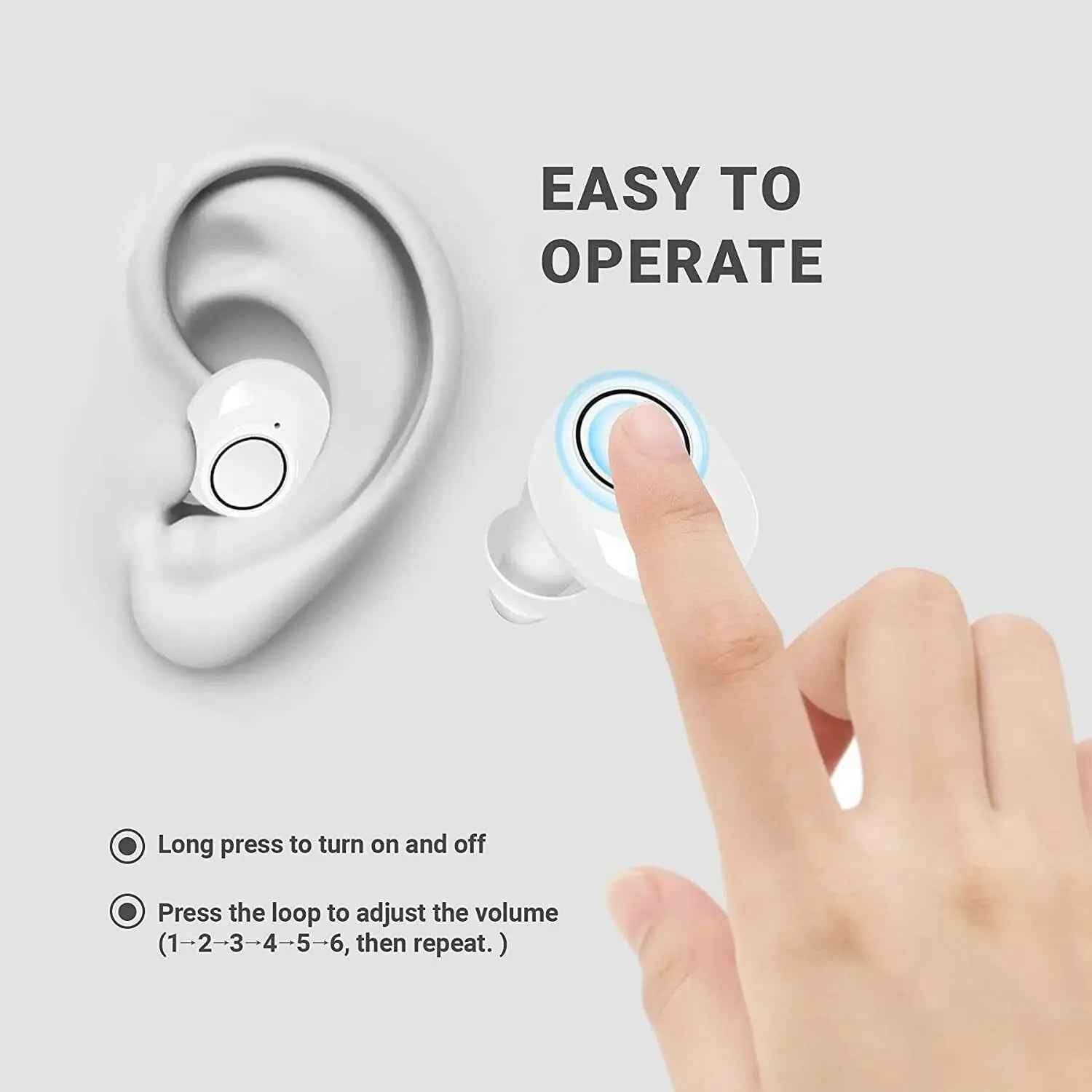 Bluetooth Hearing Aids with App Control – Rechargeable, Compact Design for Enhanced Sound Clarity and Multiple Listening Modes