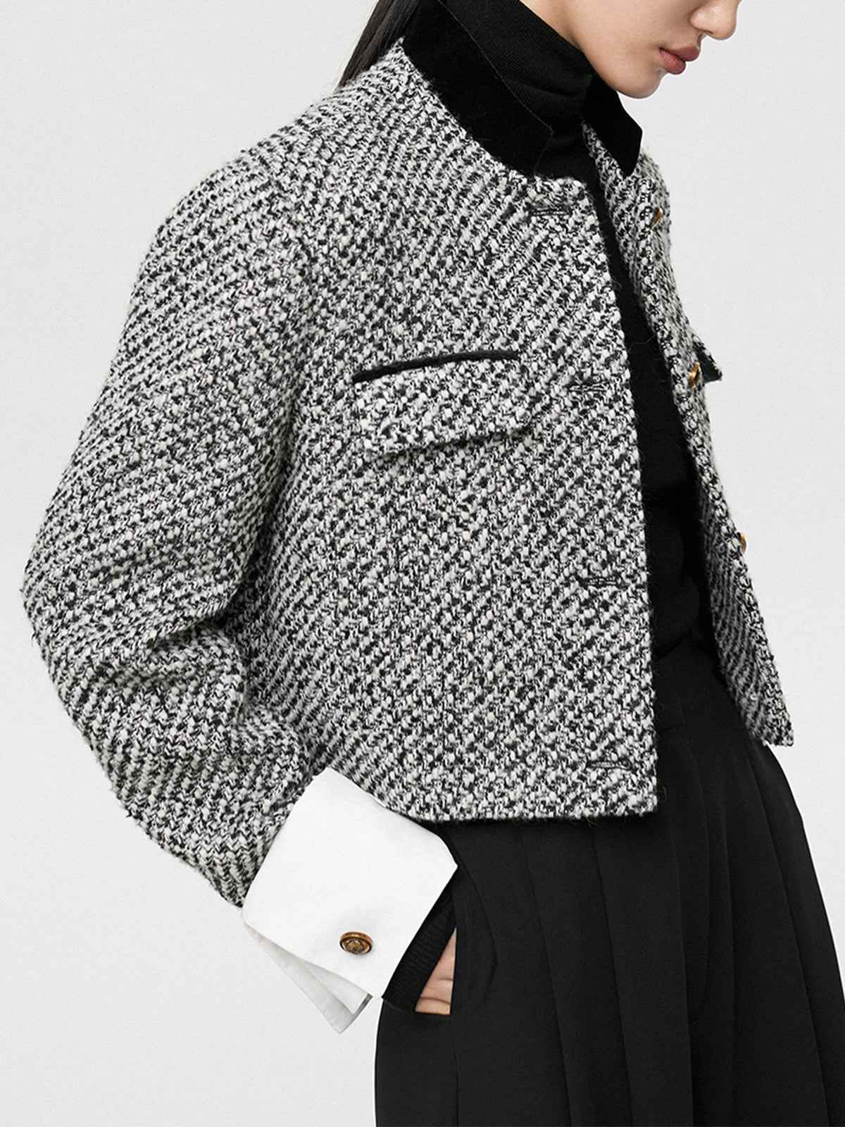 Candice | Women's Chic Tweed Boucle Cropped Elegant Blazer