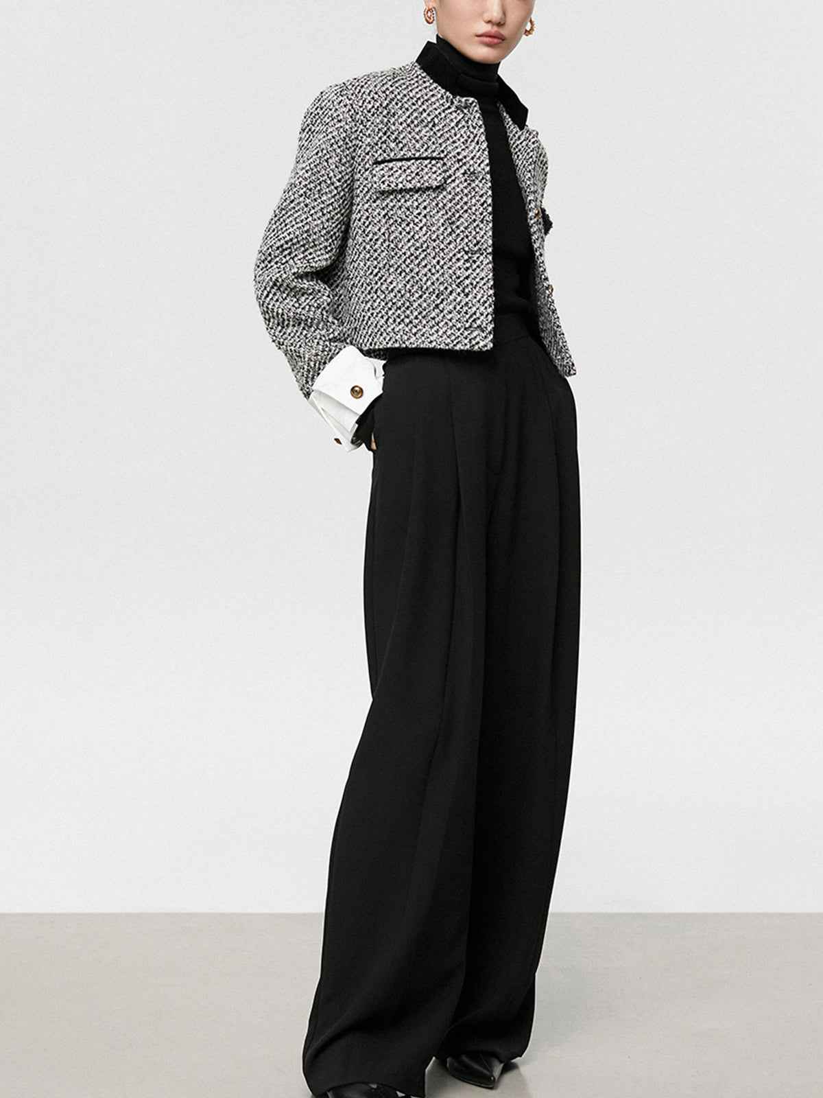 Candice | Women's Chic Tweed Boucle Cropped Elegant Blazer