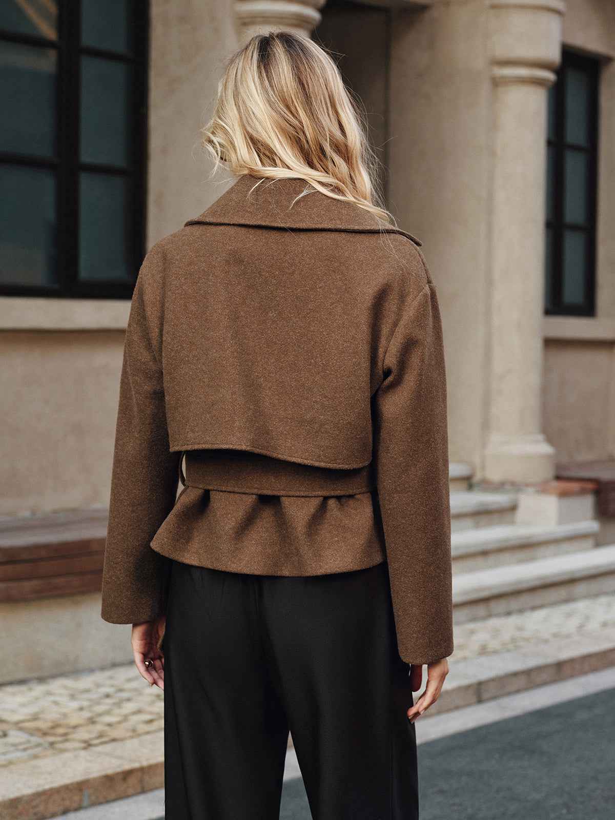 Cassidy | Women’s Sophisticated Belted Double-Breasted Tweed Coat