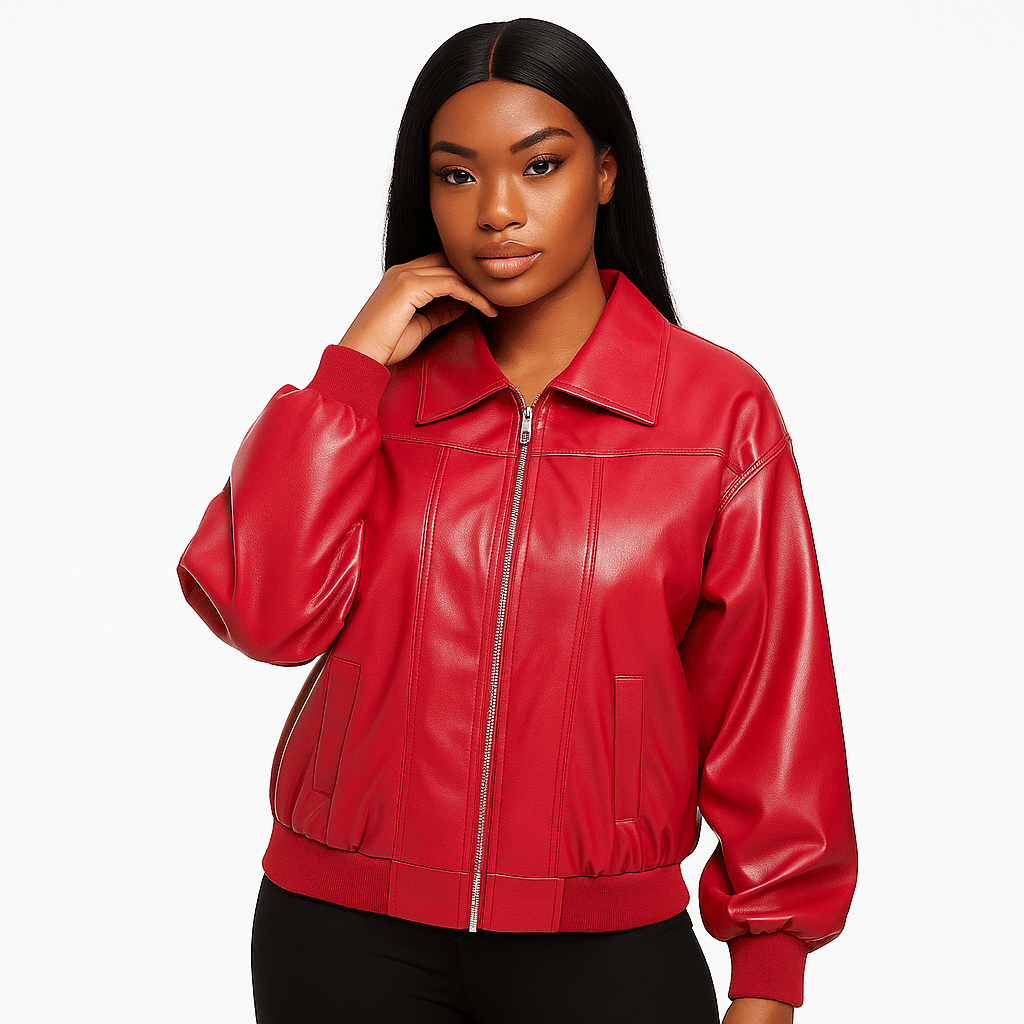 Clarisse | Women's Oversized Leather Winter Jacket 4