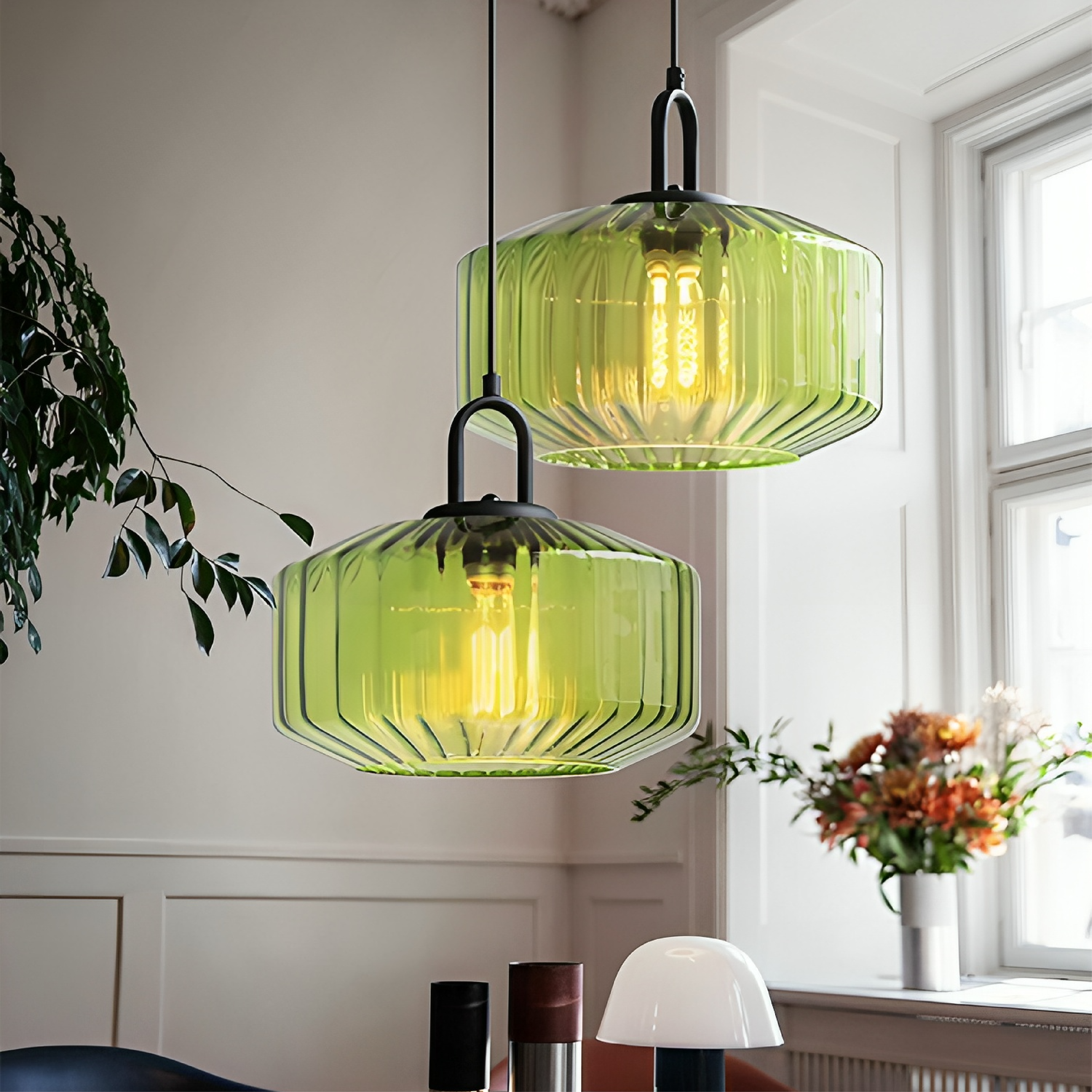 Colored glass pendant lamp 2