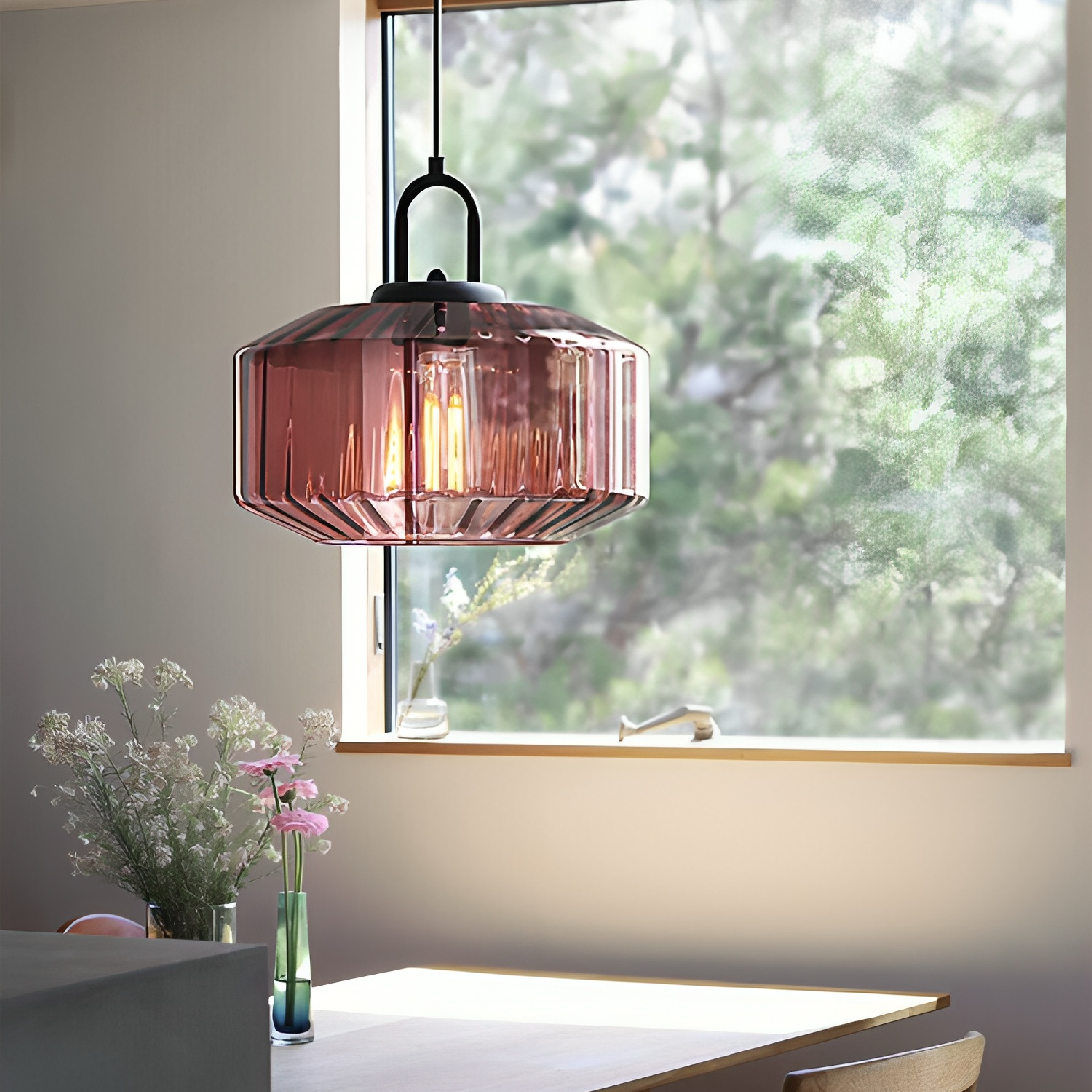 Colored glass pendant lamp 3