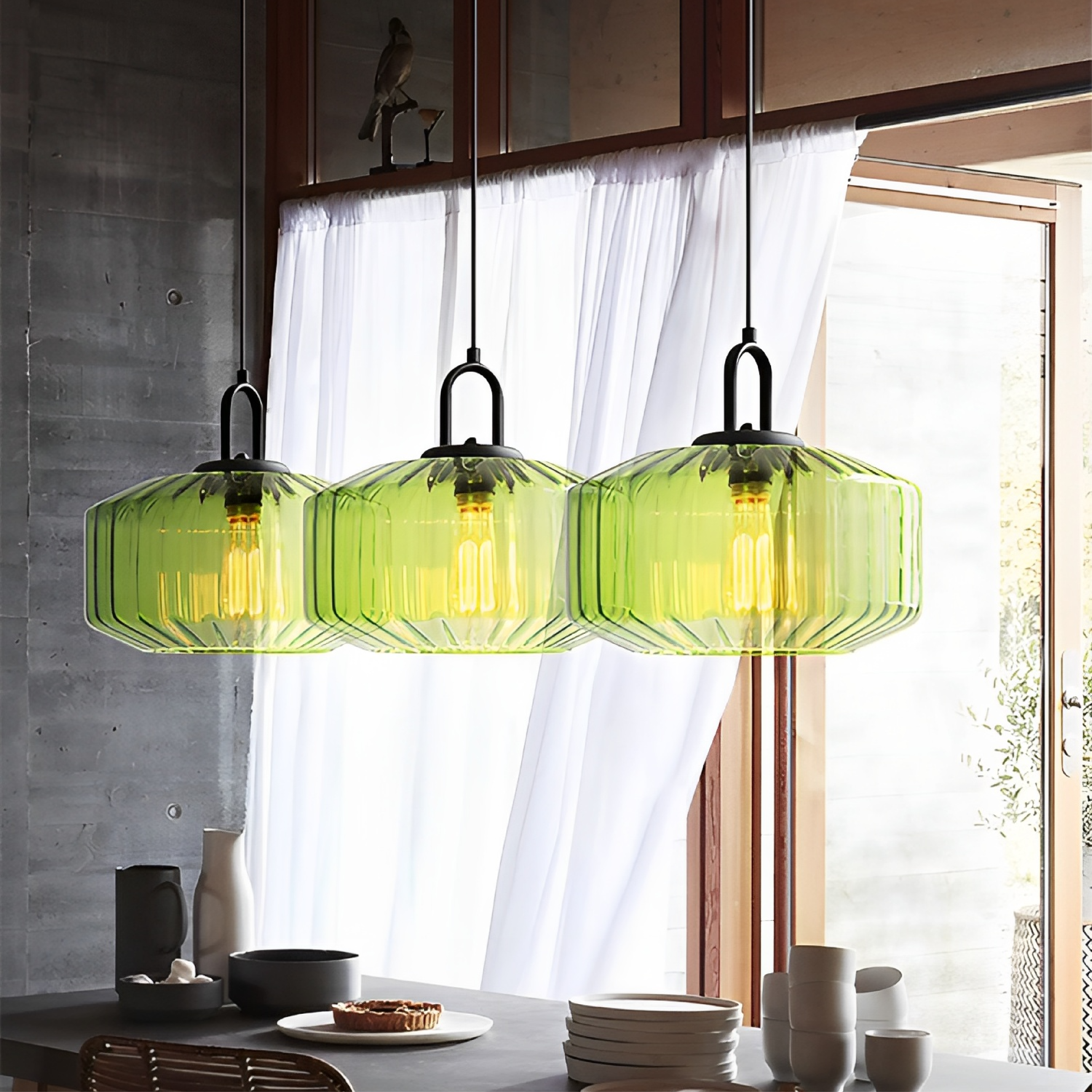 Colored glass pendant lamp 4