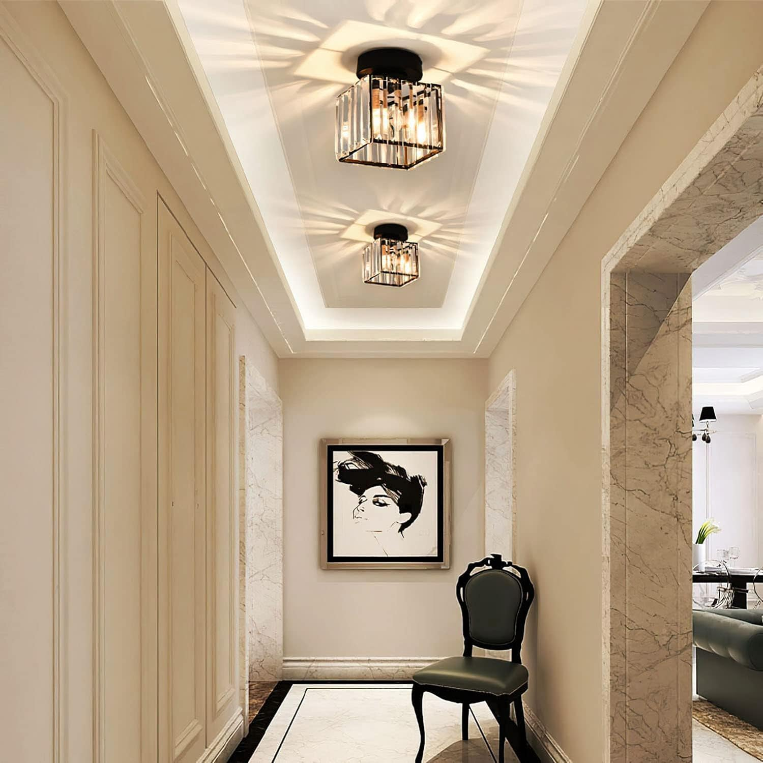 Crystal Glass Ceiling Light for Modern Interiors 1