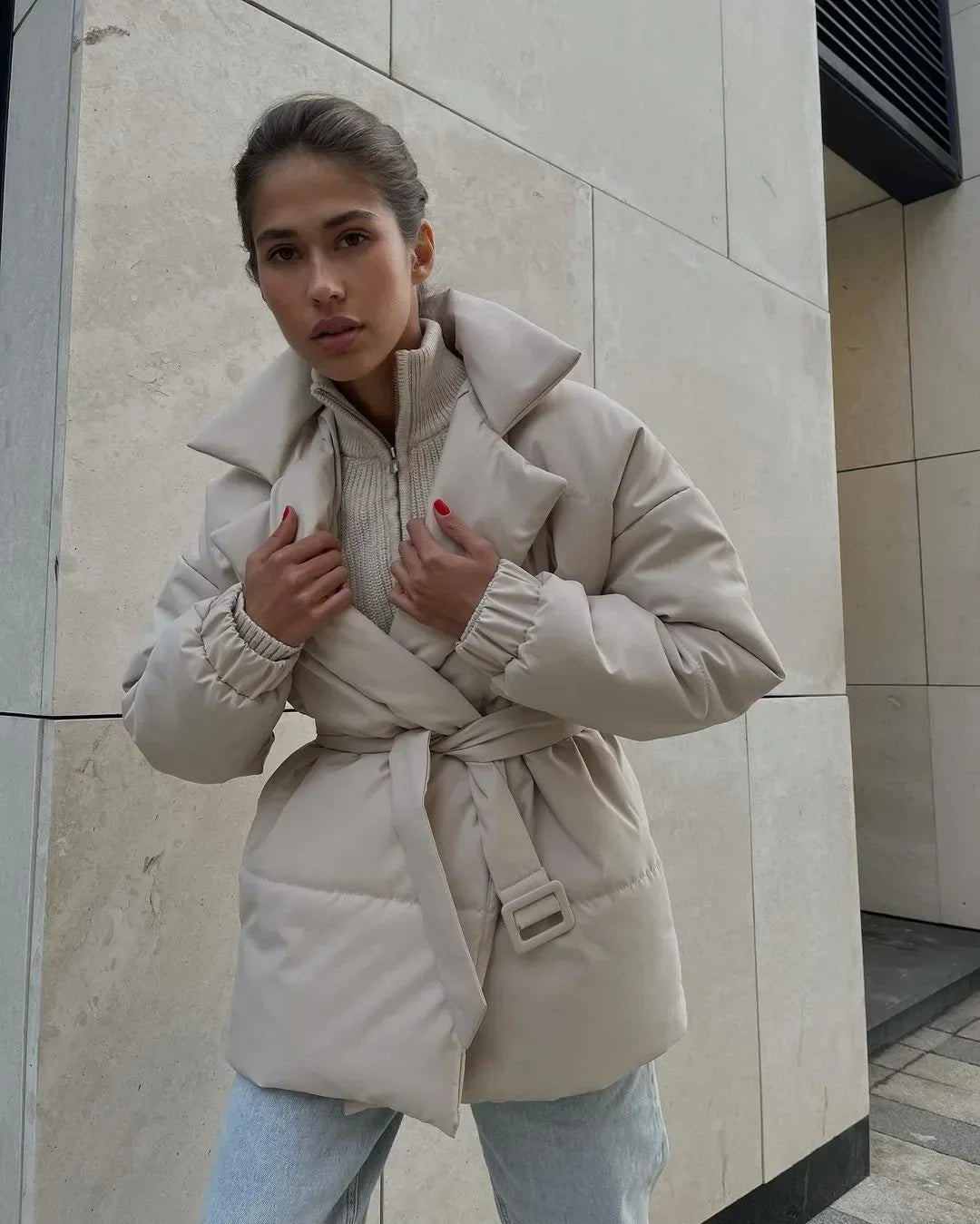 Dolie | Women's Belted Puffer Winter Jacket 5