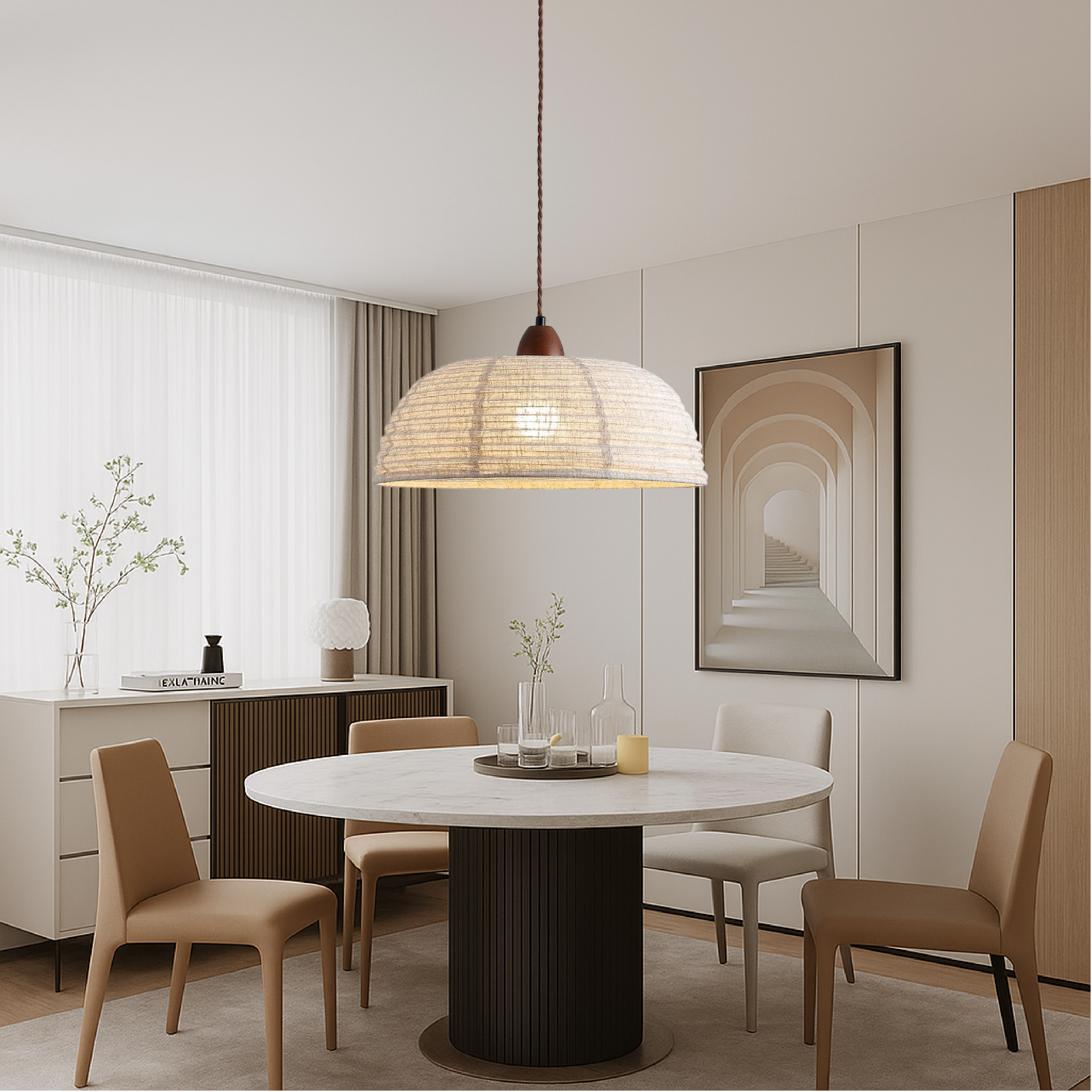 Elano | Retro Fabric Hanging Lamp 3