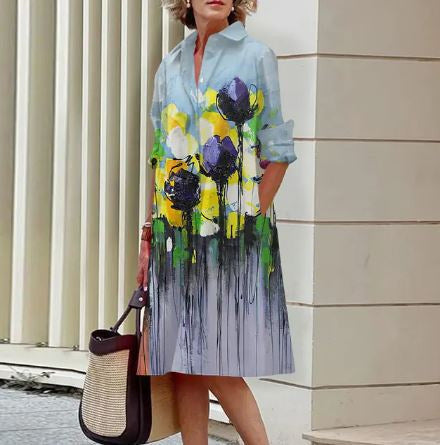 Elegant Casual Printed Women's Dress - Flattering Summer Style for Any Occasion 11