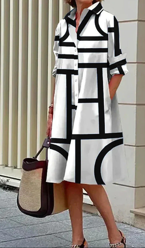 Elegant Casual Printed Women's Dress - Flattering Summer Style for Any Occasion 7