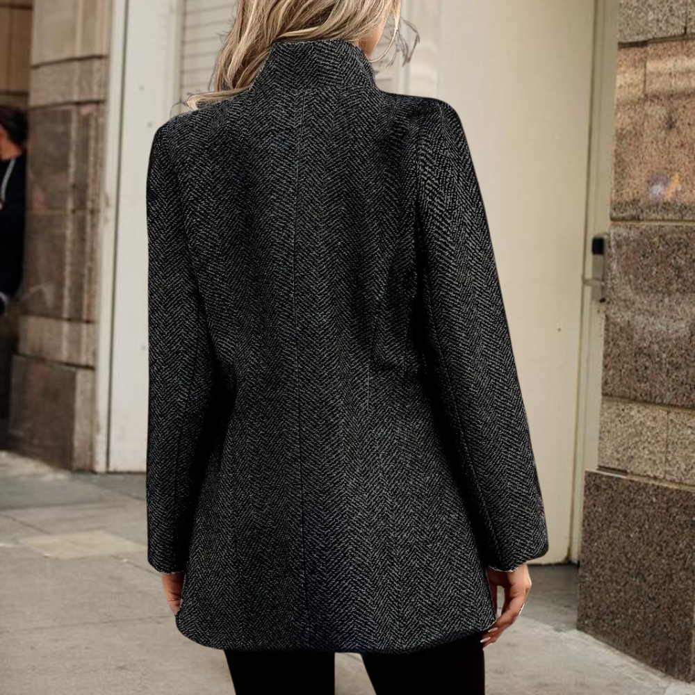 Sophia | Elegant Black Long Winter Coat for Women 7