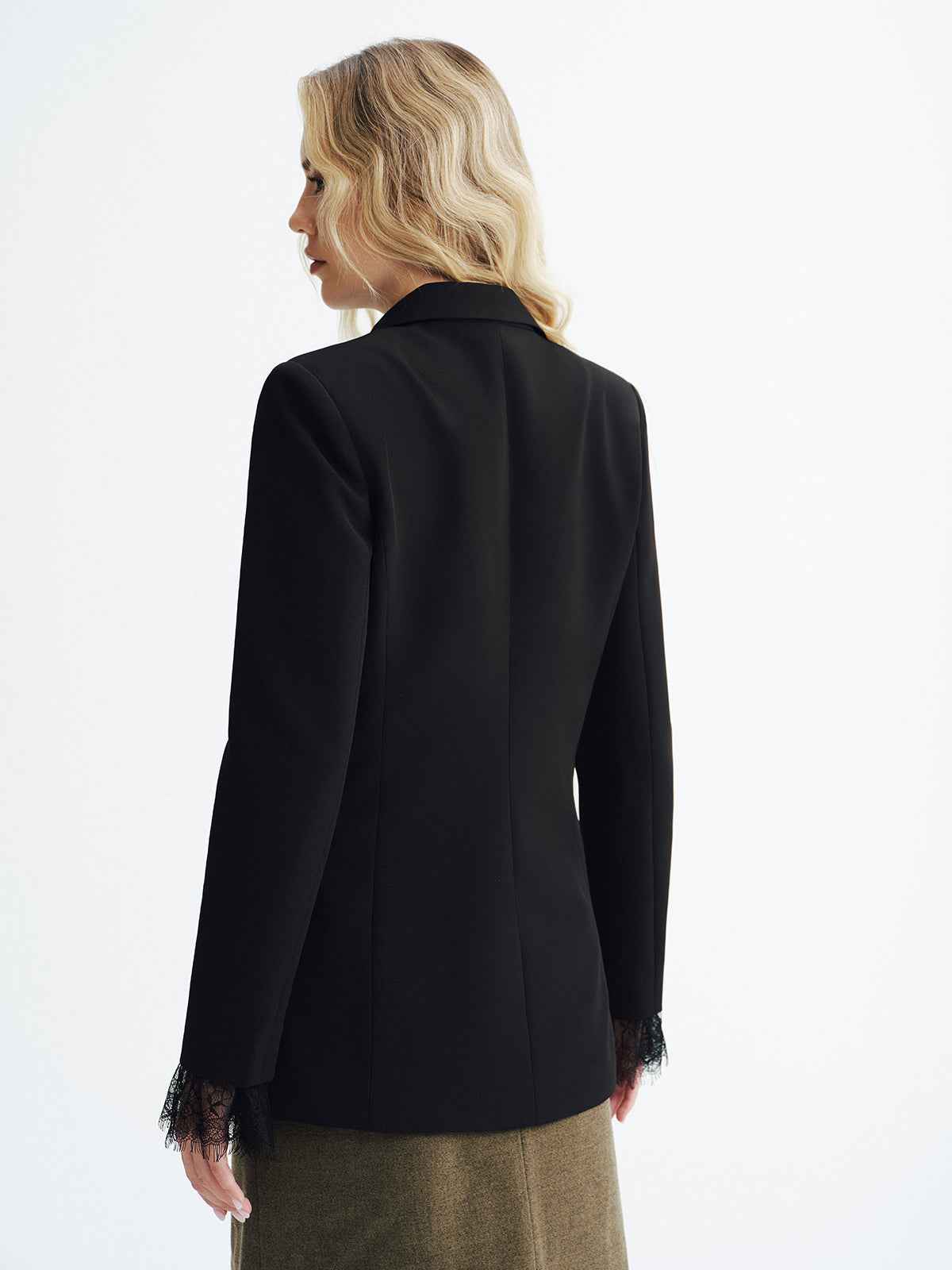 Everlee | Women’s Graceful Lace Detail Fitted Blazer