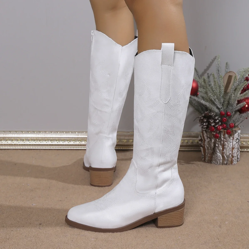 Ava | Stylish Blue Denim Cowboy Boots 5