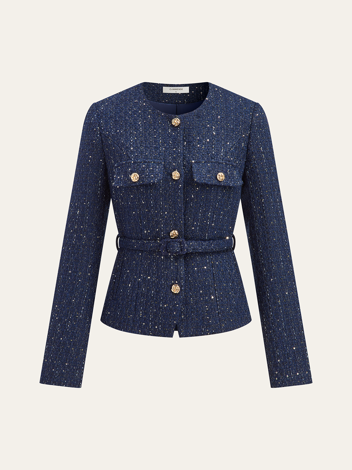 Felicity | Metallic Button Tweed Jacket 0