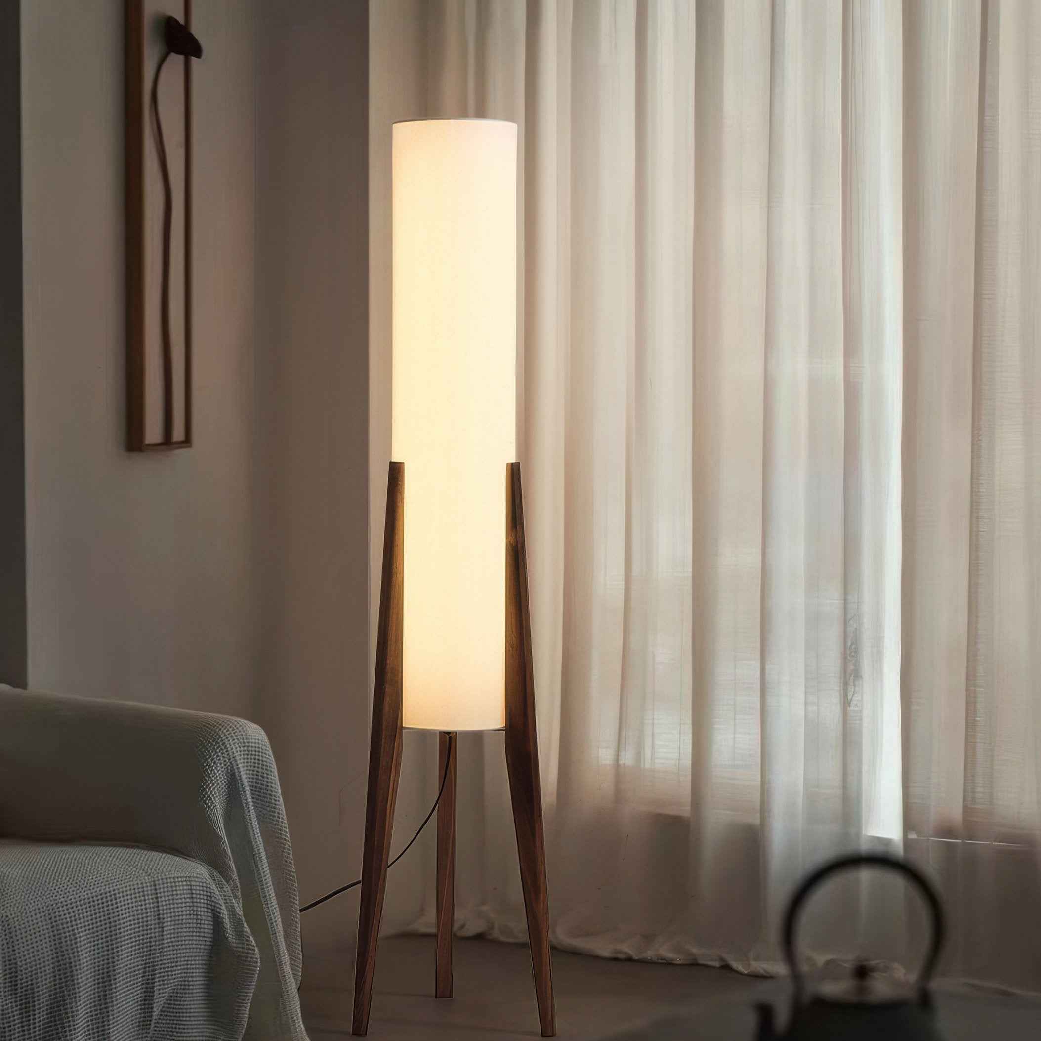 Halene | Solid Walnut Minimalist Floor Lamp for Modern Interiors