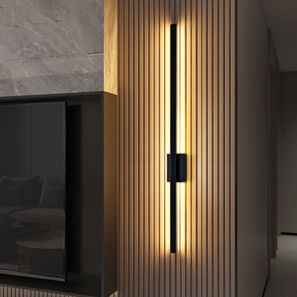 Industrial Minimalist Long LED Iron Wall Lights for Contemporary Living Room Décor and Stylish Illumination 0
