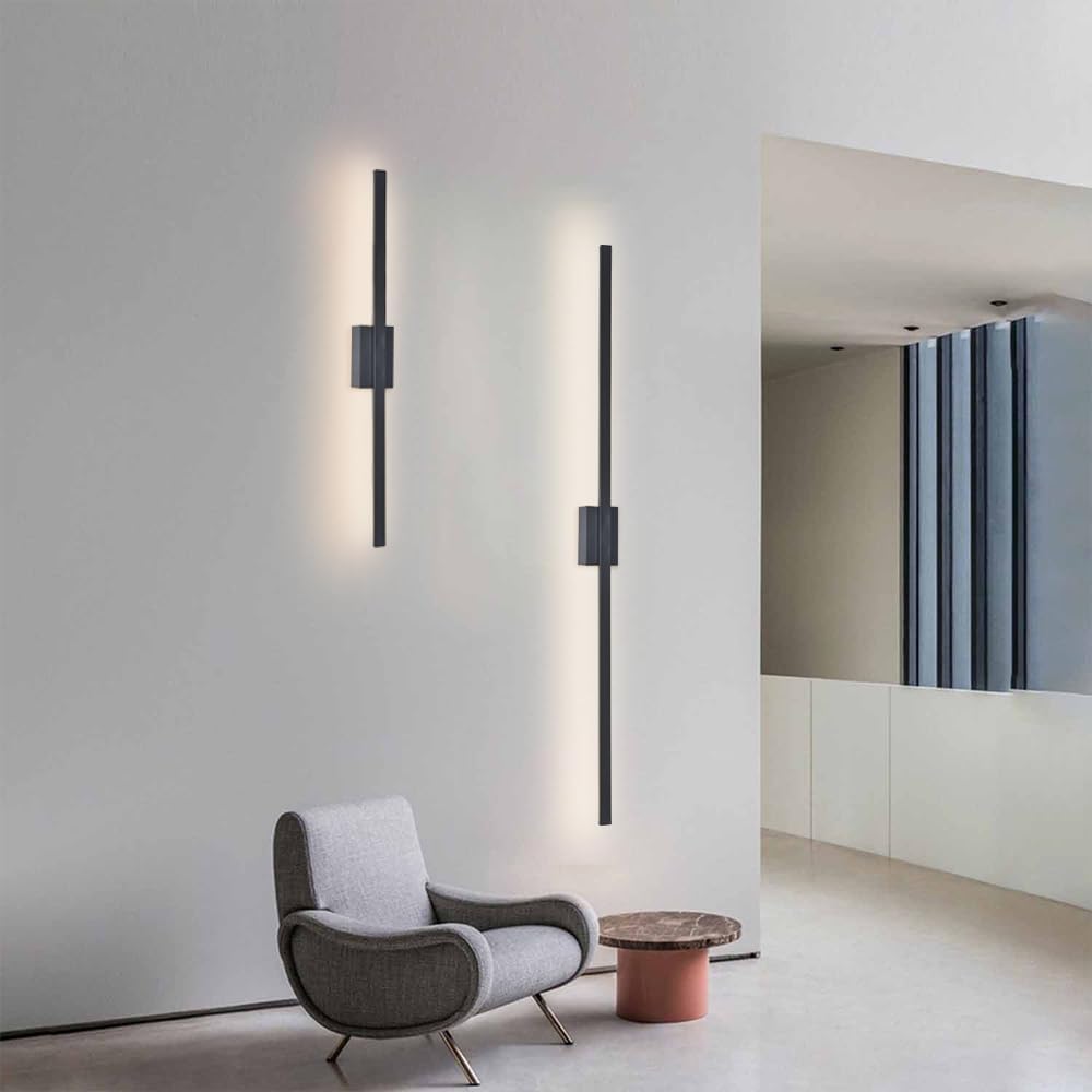 Industrial Minimalist Long LED Iron Wall Lights for Contemporary Living Room Décor and Stylish Illumination 6