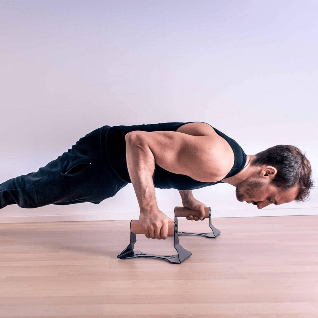 IronPush | Wooden Push-Up Parallels with Reinforced Steel Support Base 0
