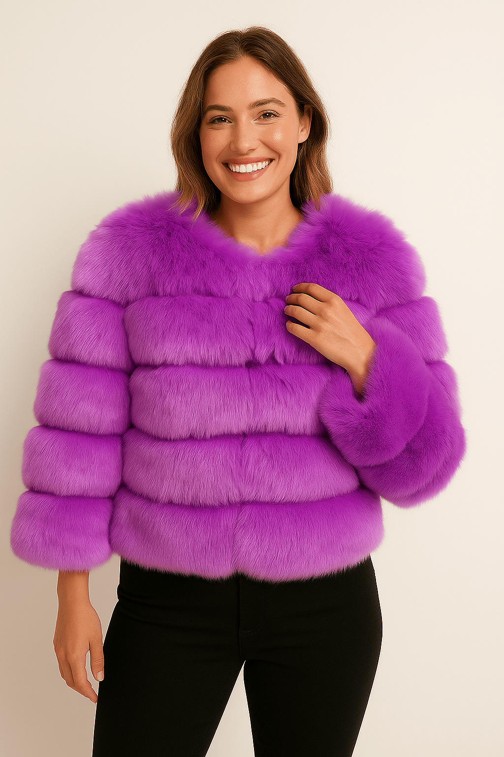 Kirsten | Women's Short Fluffy Faux Fur Winter Jacket 21