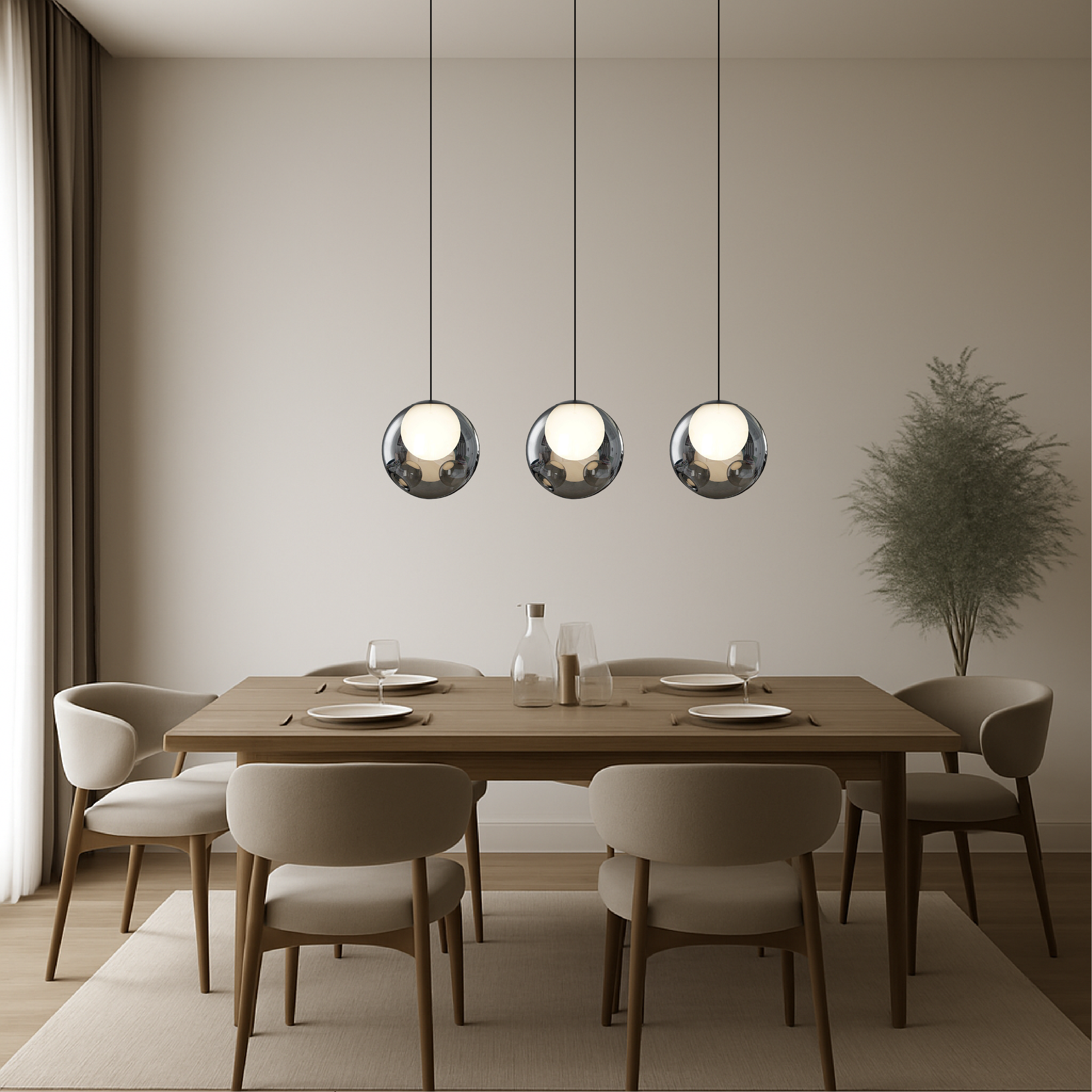 Linor | Italian-Inspired Glass Pendant Light for Hallway Lighting