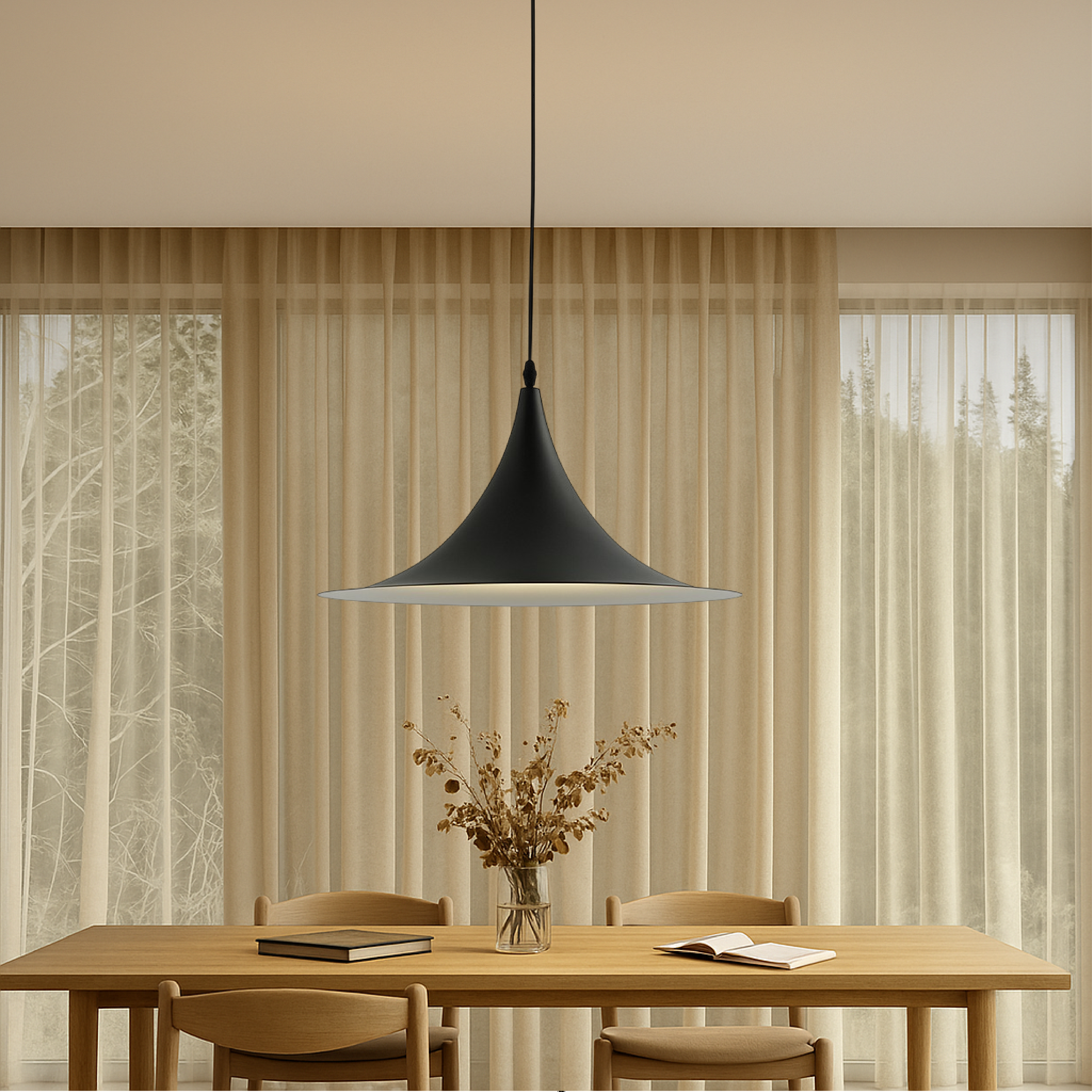 Lumithen | Scandinavian Saucer Pendant Lamp for Dining Area