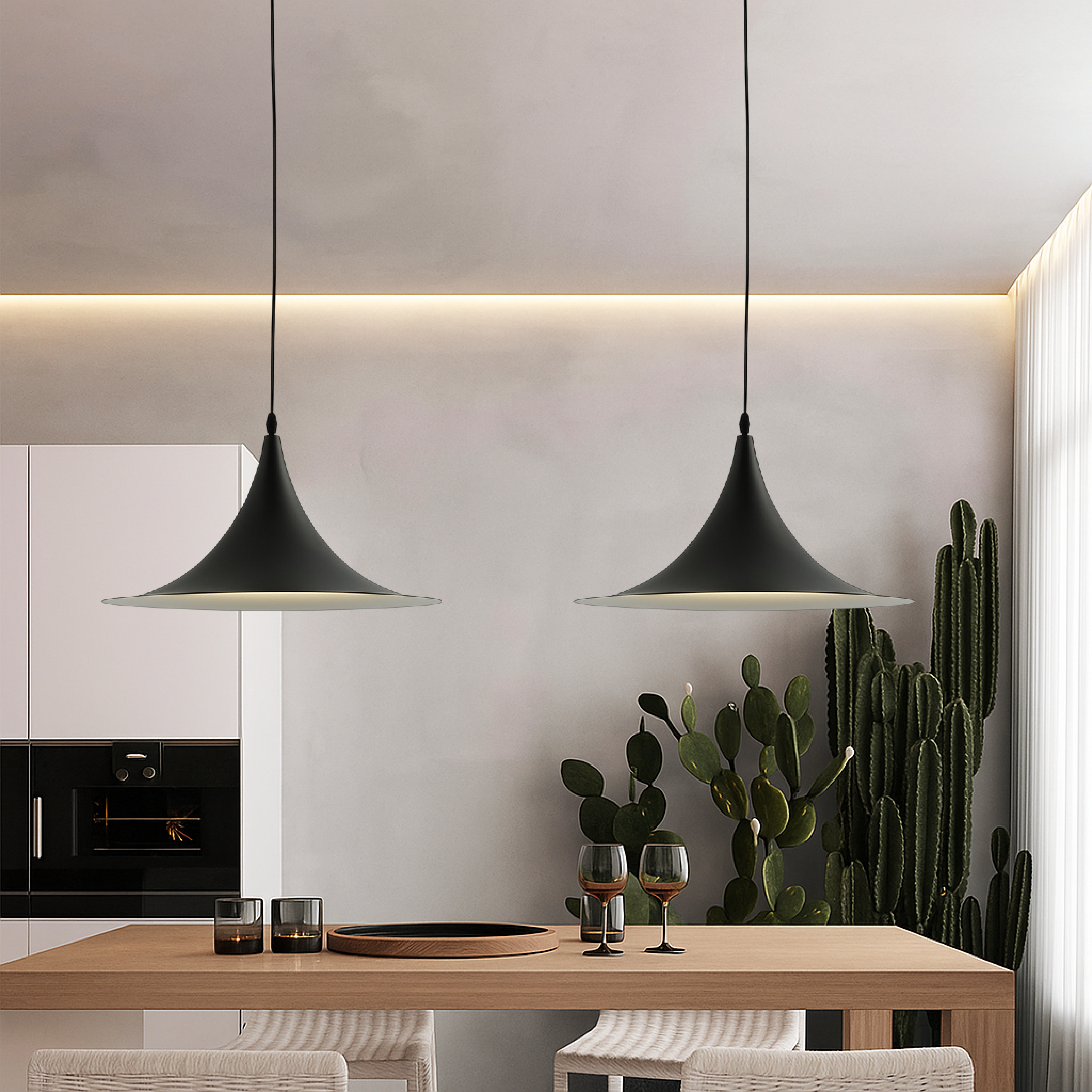 Lumithen | Scandinavian Saucer Pendant Lamp for Dining Area