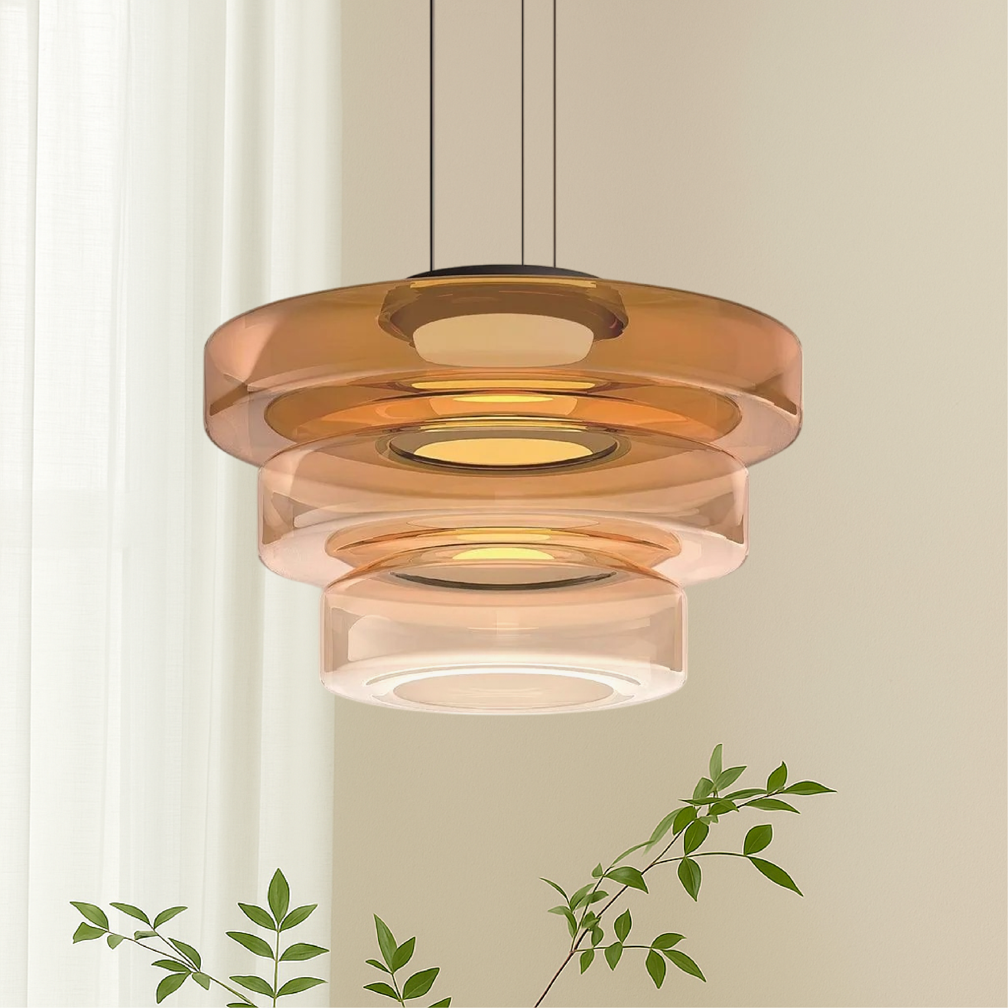 Luxelle | Danish Inspired Glass Bauhaus Pendant Lamp 10