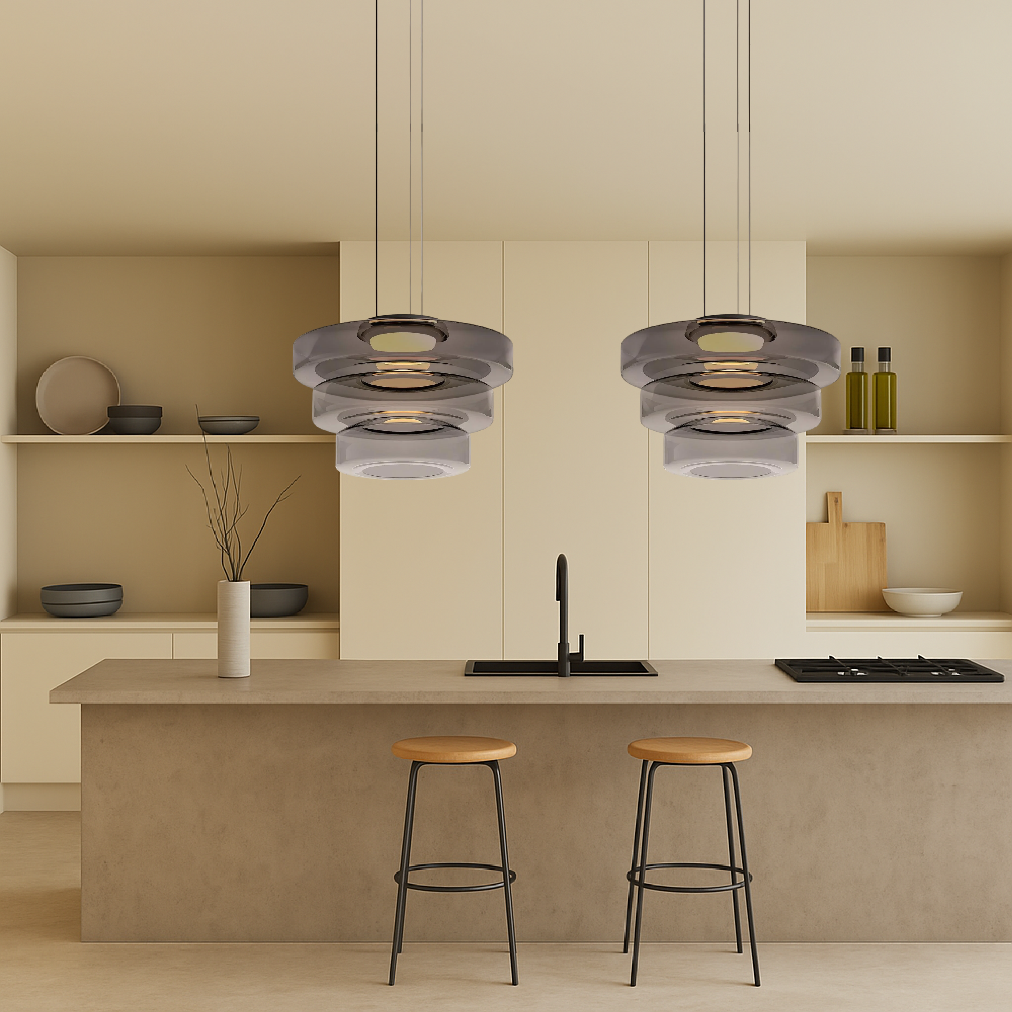 Luxelle | Danish Inspired Glass Bauhaus Pendant Lamp 8