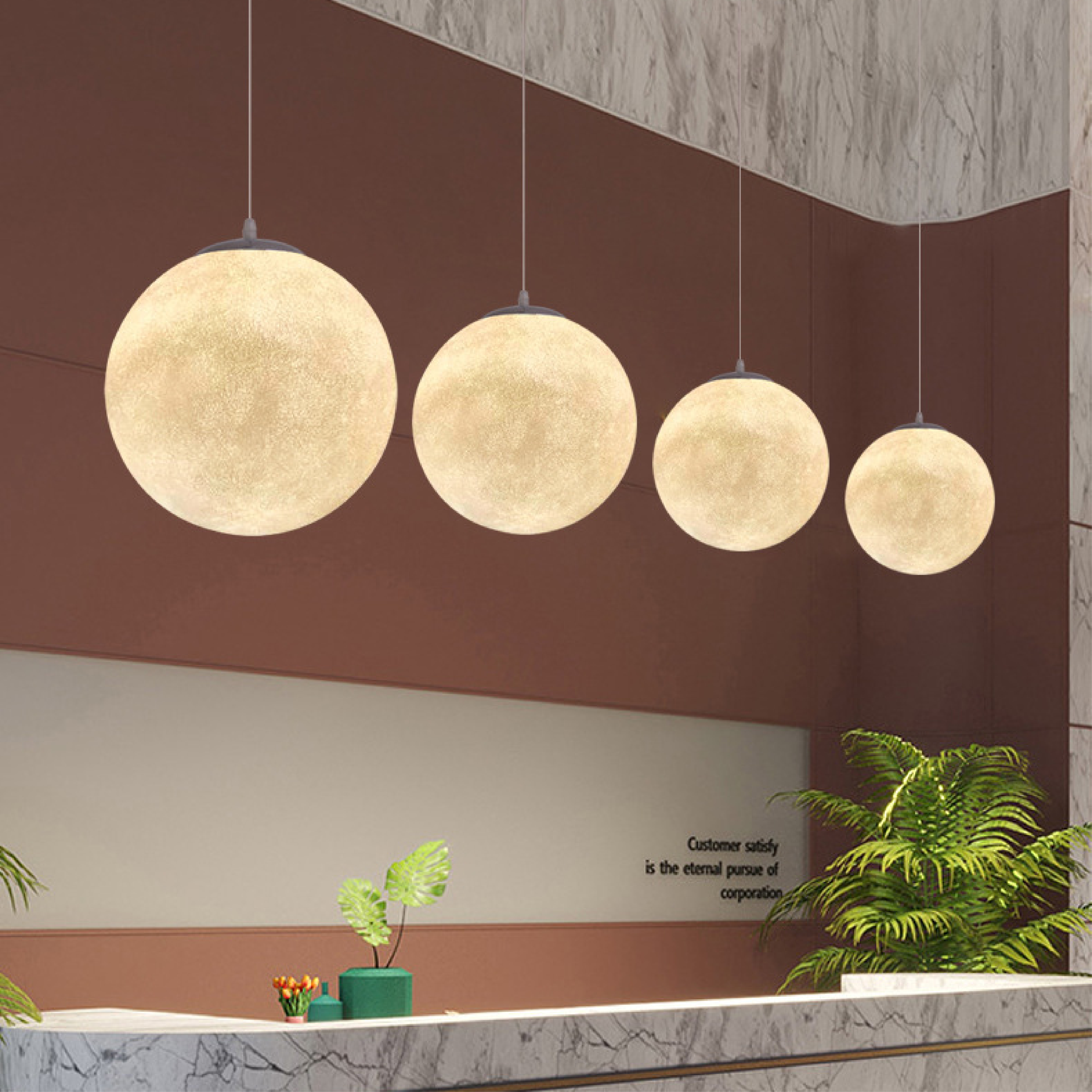 Moon Pattern Hanging Lamp 3