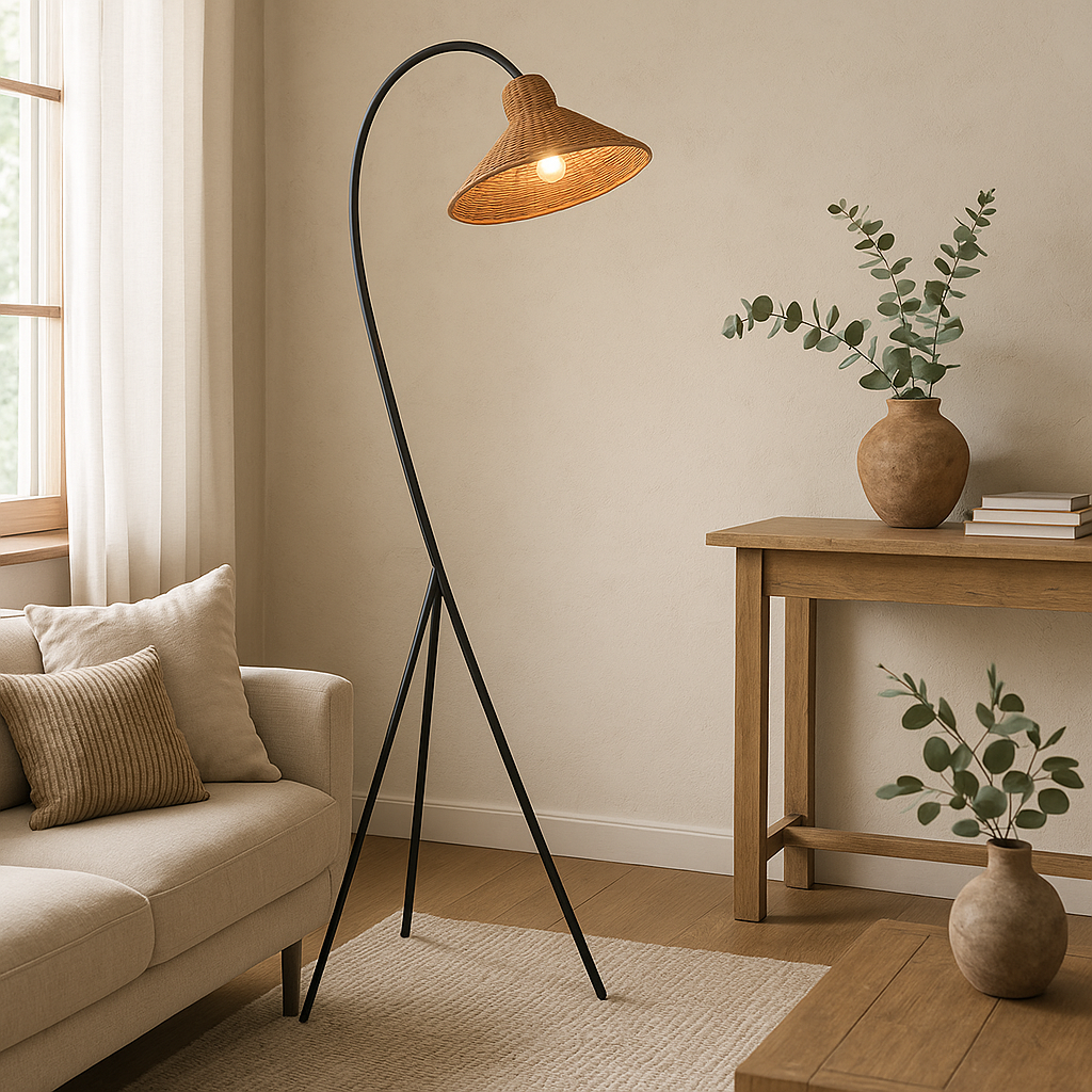 Novyra | Classic Bamboo Shade Floor Lamp 0