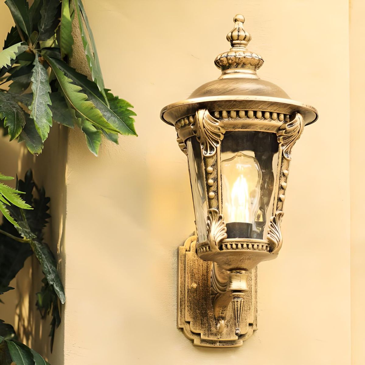 Outdoor Vintage Glass Wall Lantern Light 2