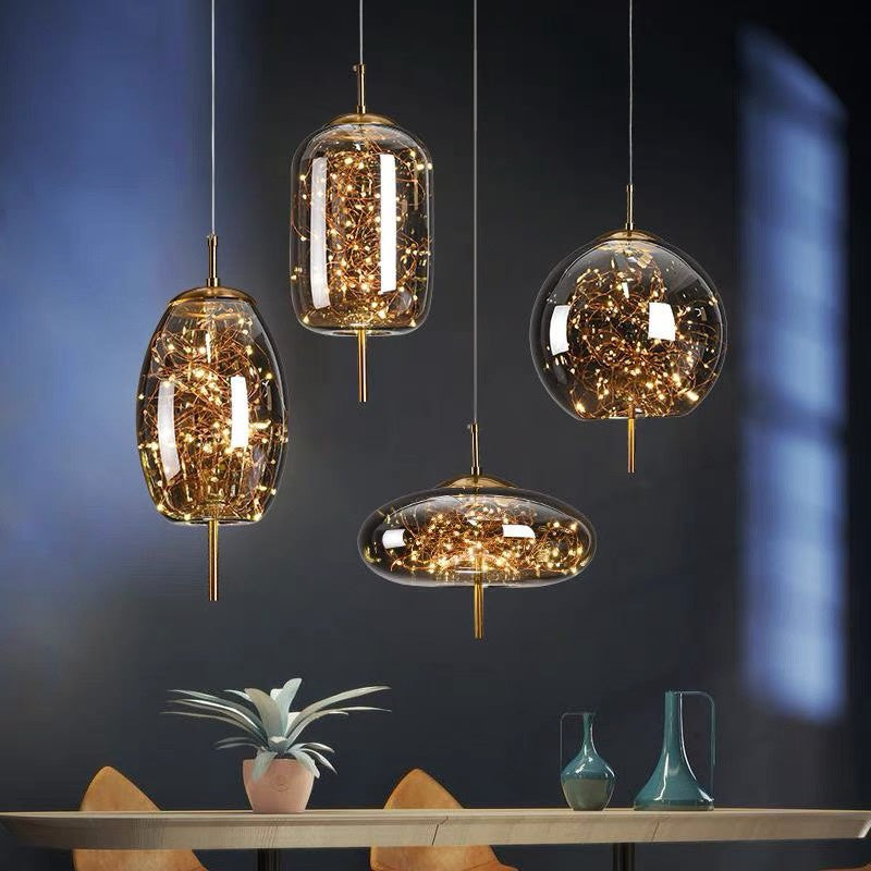 Pendant Light Glass Modern LED Ceiling Lamp 13