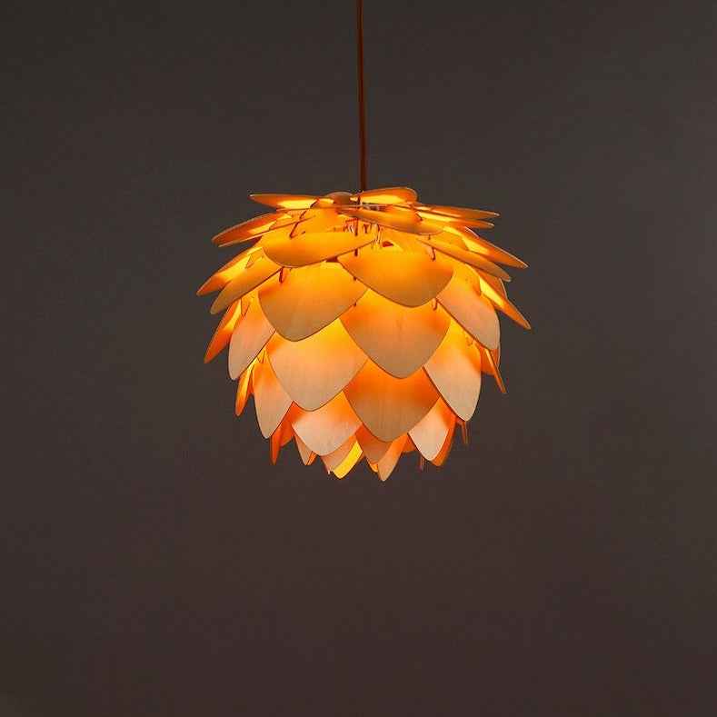 PineGlow | Rustic Wooden Pendant Kitchen Light with Warm Decorative Ambience