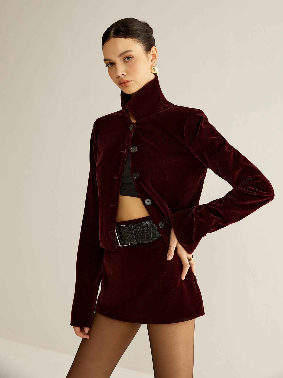 Raquel | Women's Velvet Lapel Short Formal Evening Blazer