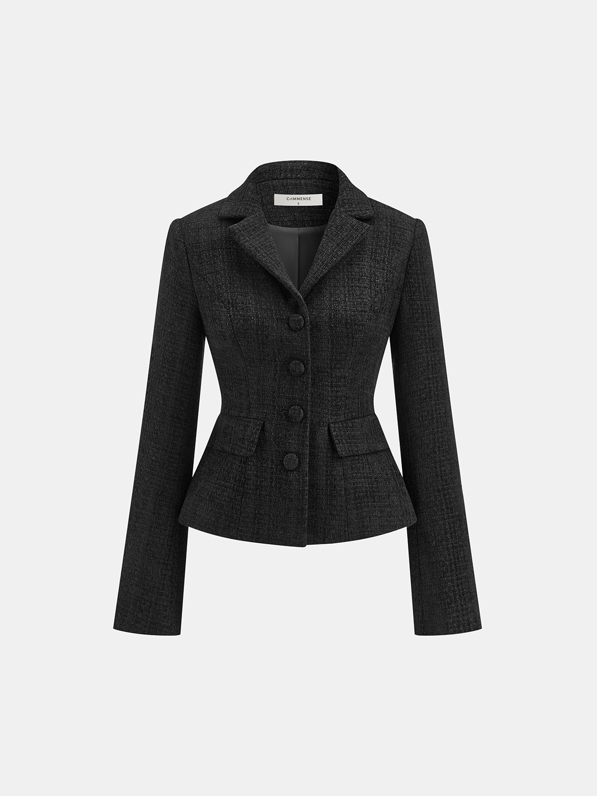 Skye | Tweed Fitted Lapel Blazer 0