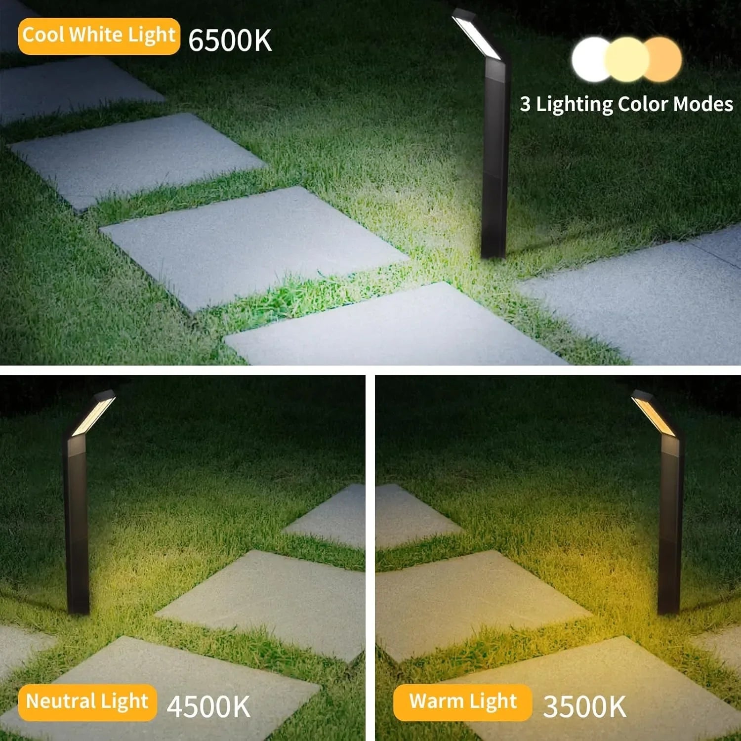 Solar Pathway Lights - 3-in-1 Adjustable Solar Garden Lights, IP65 Waterproof Outdoor Landscape Lighting 2