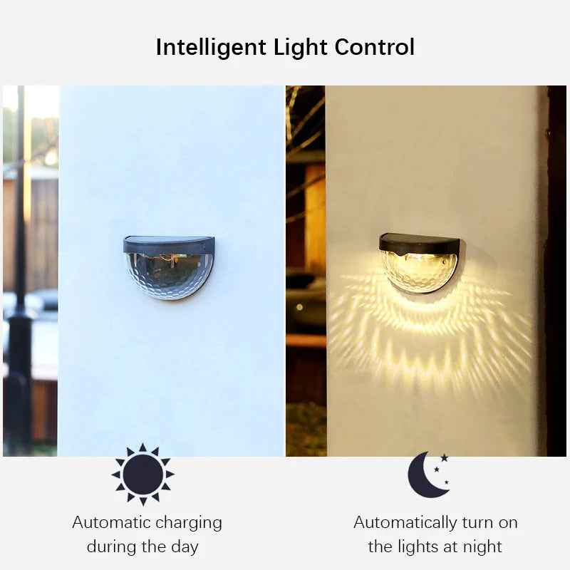Solar Wall Lights Outdoor - Waterproof LED Garden Lights for Driveway & Patio