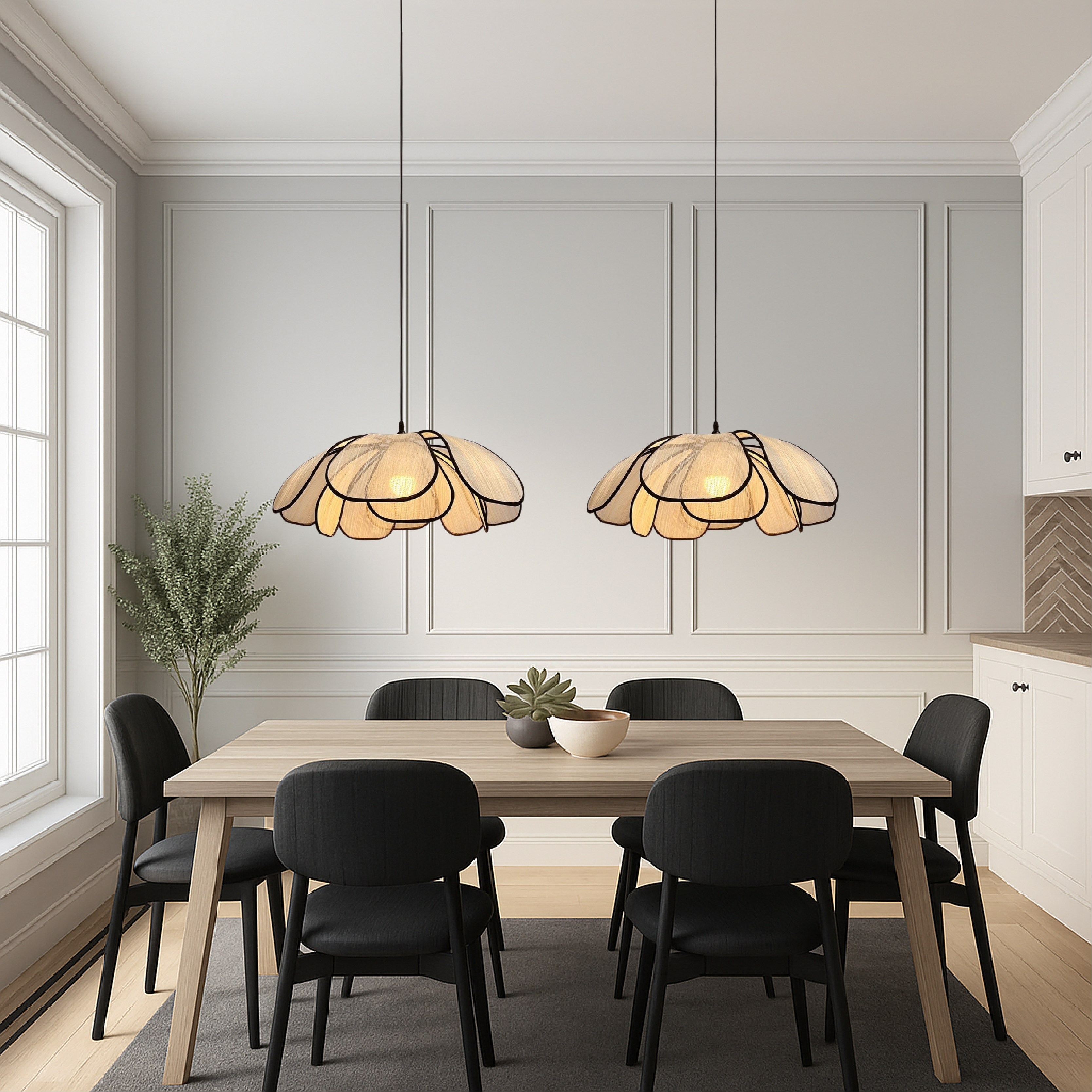 Solyra | Artistic Wooden Flower Hanging Lamp 1