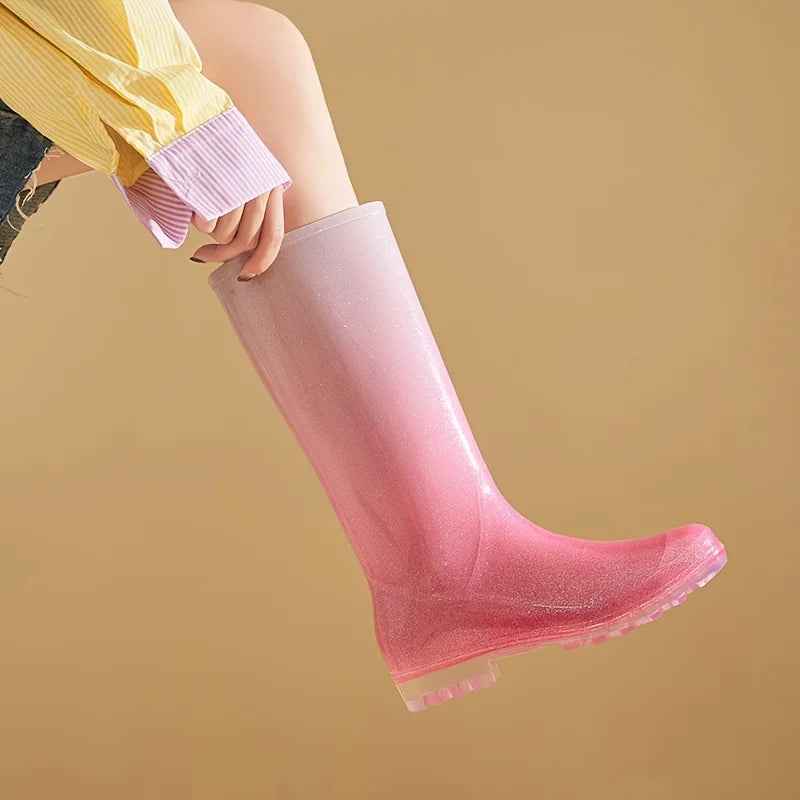 StormGlow | Women’s Ombre Waterproof Rain Boots Mid-Calf Style