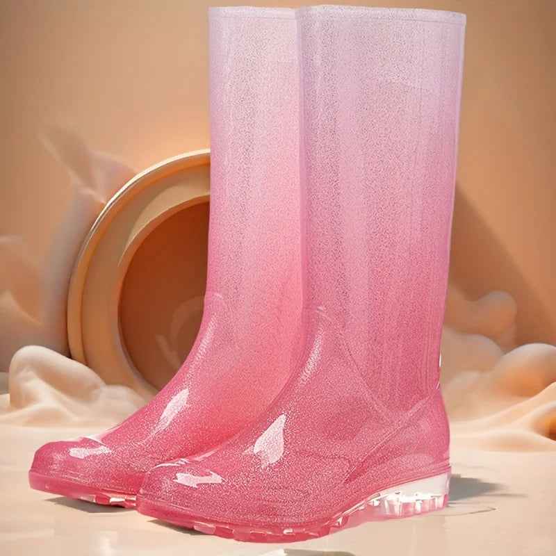 StormGlow | Women’s Ombre Waterproof Rain Boots Mid-Calf Style