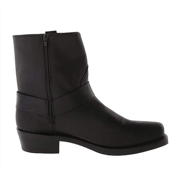 Ava | Edgy Mid-Cut Black Leather Biker Boots 9