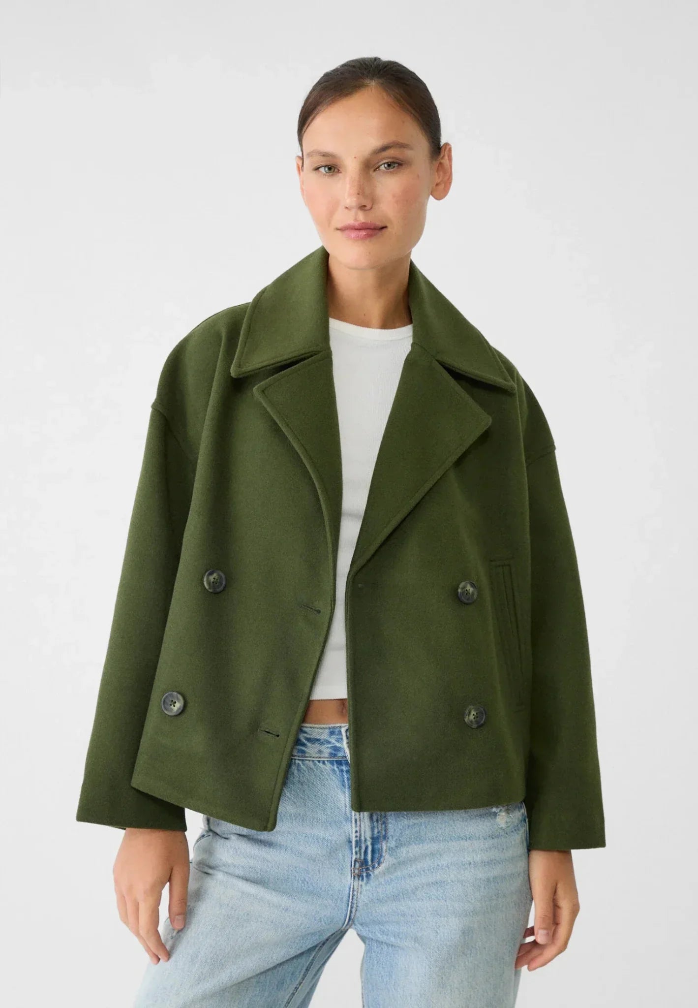 Ava | Stylish Oversized Women's Jacket, Chic Cropped Wool-Look Coat 3