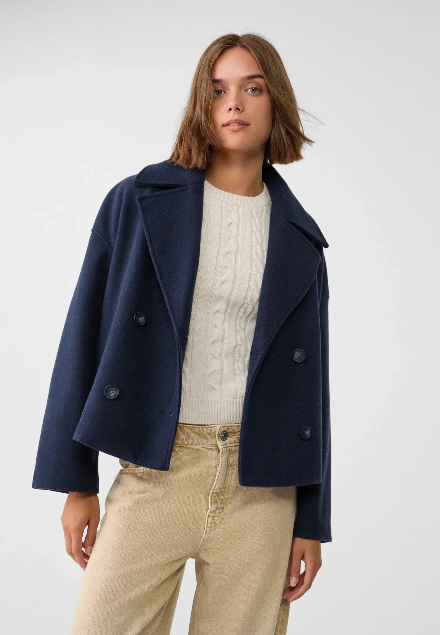 Ava | Stylish Oversized Women's Jacket, Chic Cropped Wool-Look Coat 5
