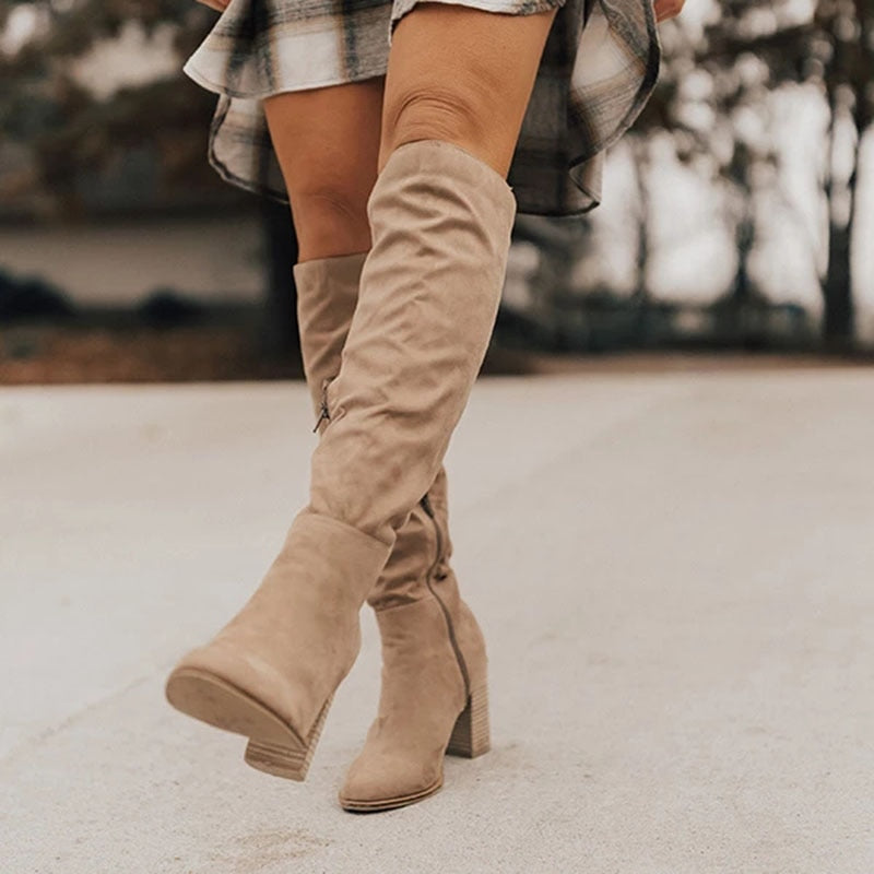 Ava | Elegant Suede Knee High Boots for Women 3