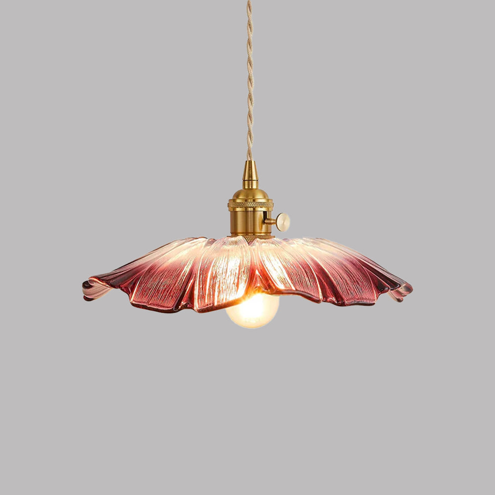 Vintage Floral Glass Pendant Light Fixture for Dining Room - Elegant Retro Design to Illuminate Your Space 0